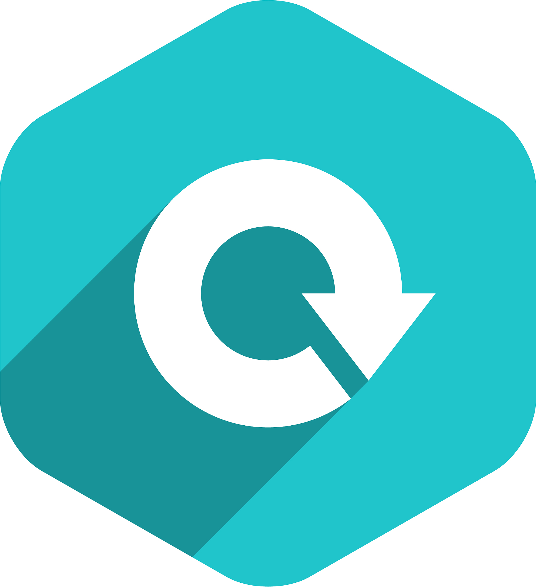 flat arrow sign reload icon hexagon button