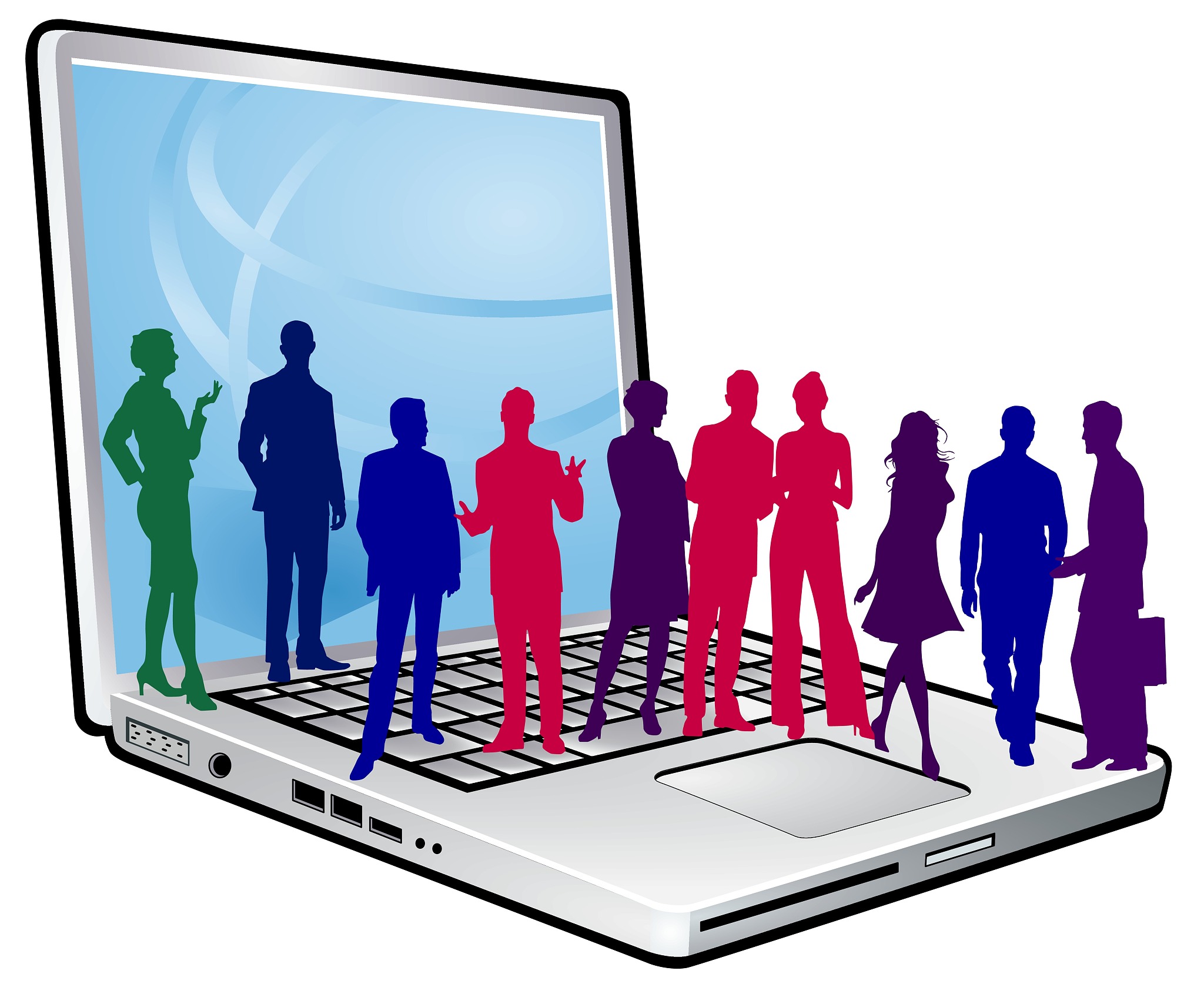 laptop and people