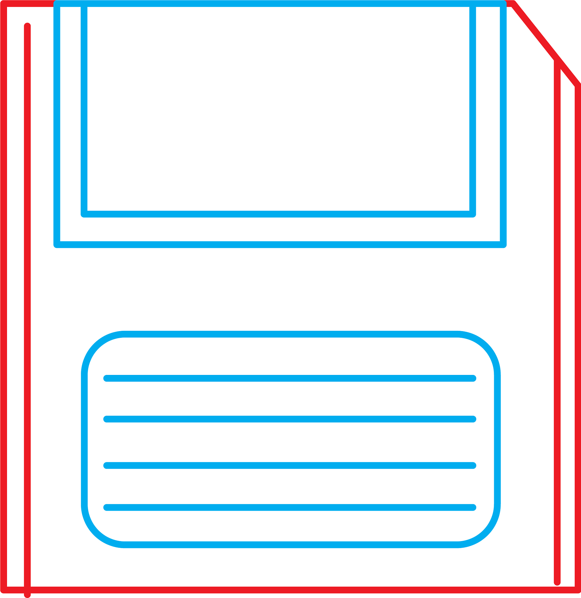 color line retro diskette technology with data