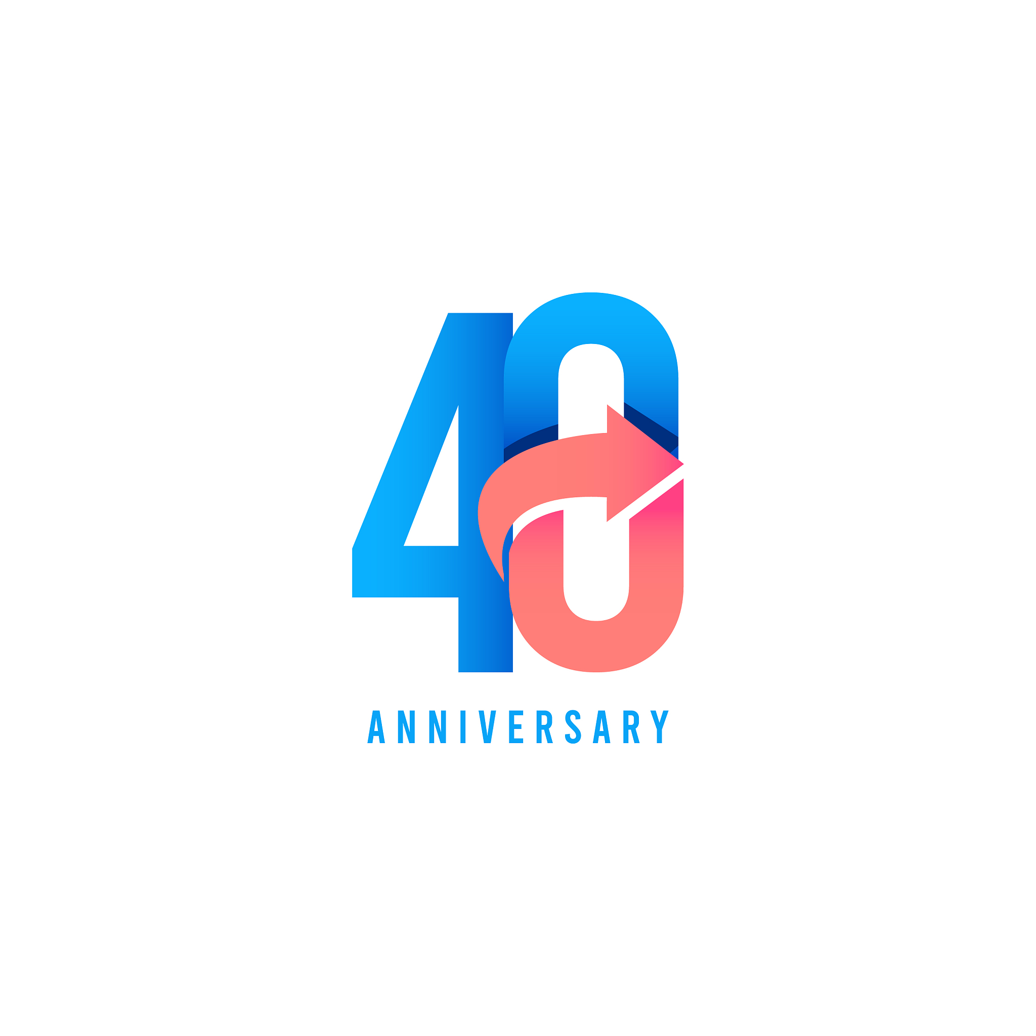 40 year anniversary logo template design