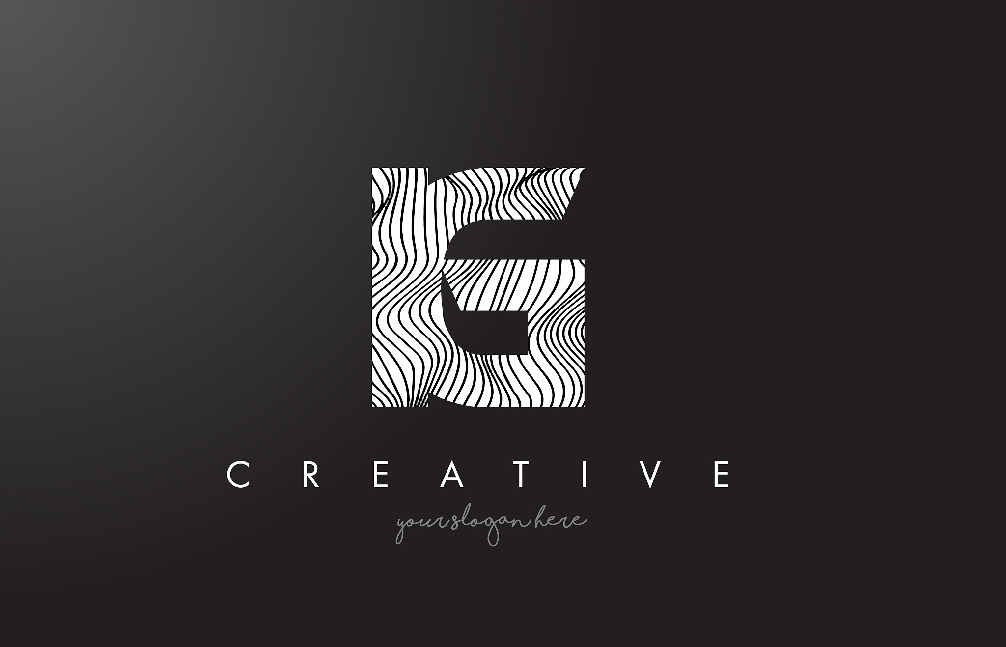 ig i q letter logo with zebra lines texture