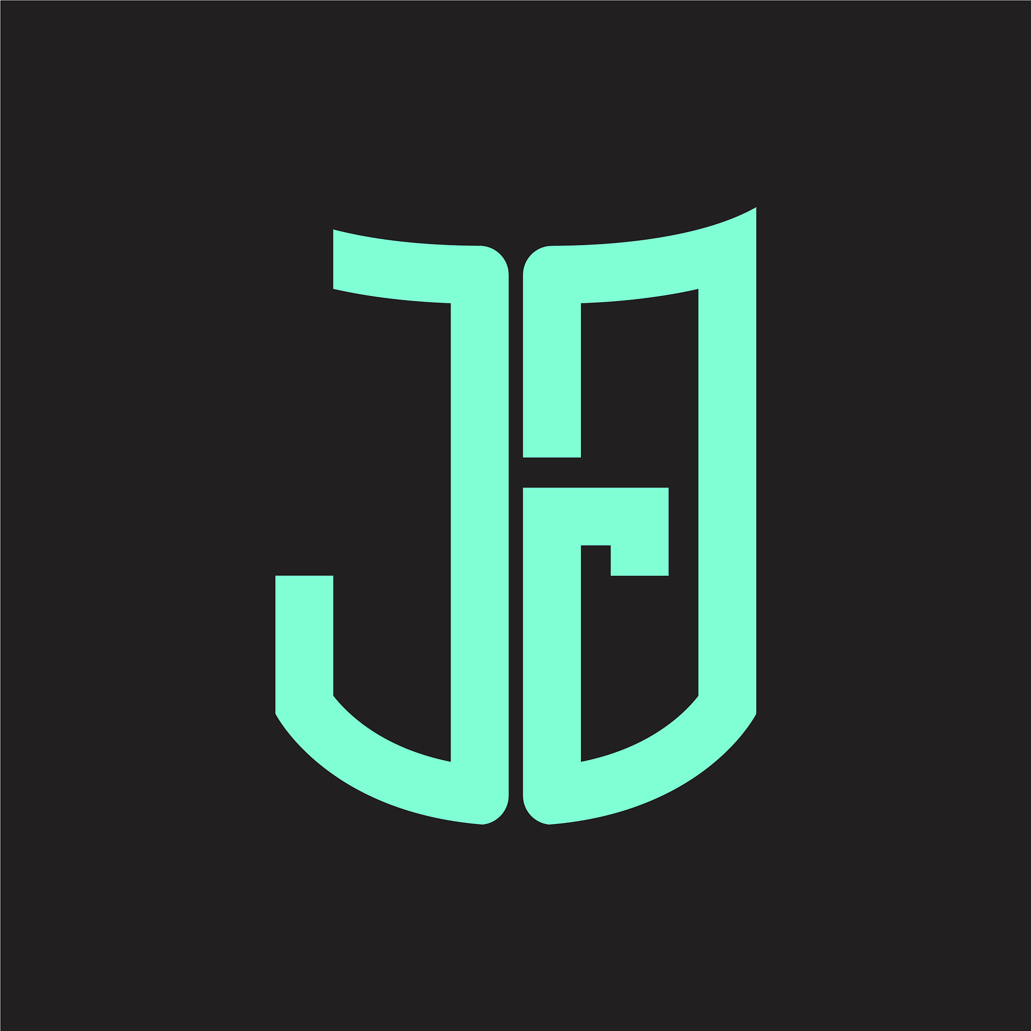 jg logo monogram with ribbon style design template