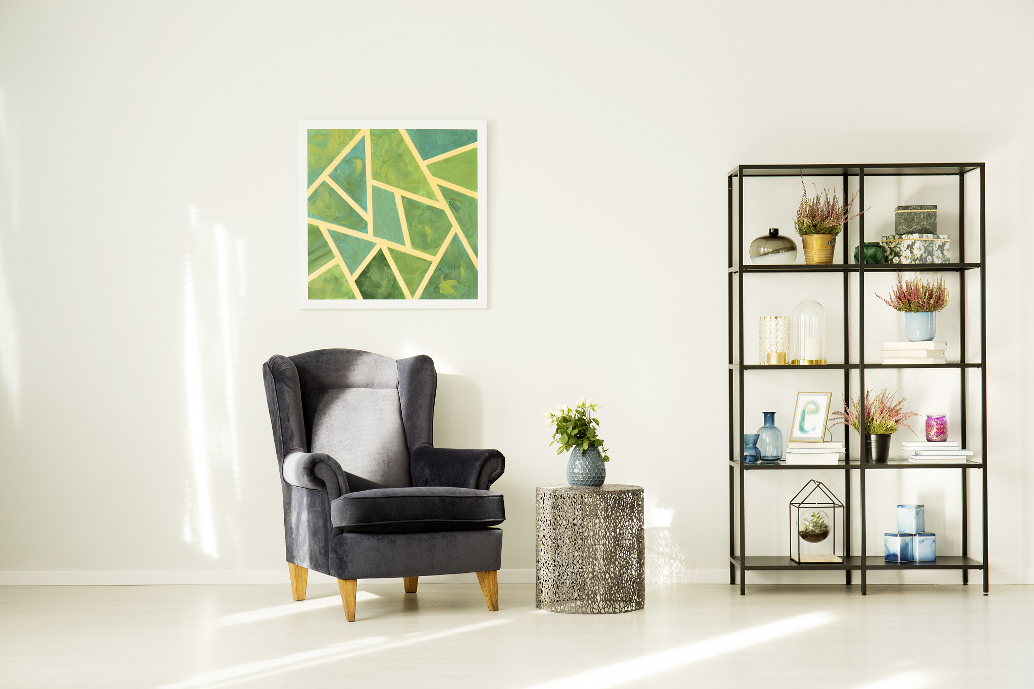 flat interior with green painting