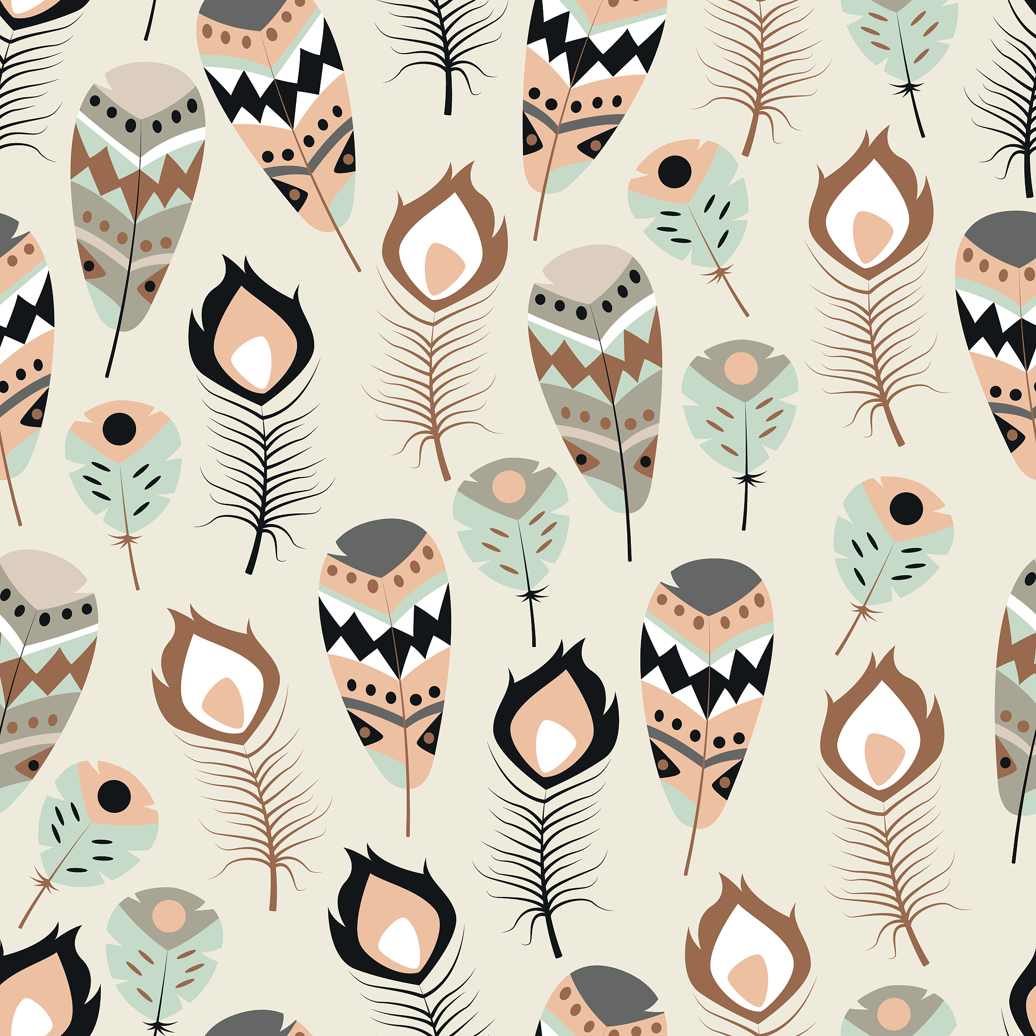 seamless pattern with boho vintage tribal ethnic colorful vibran