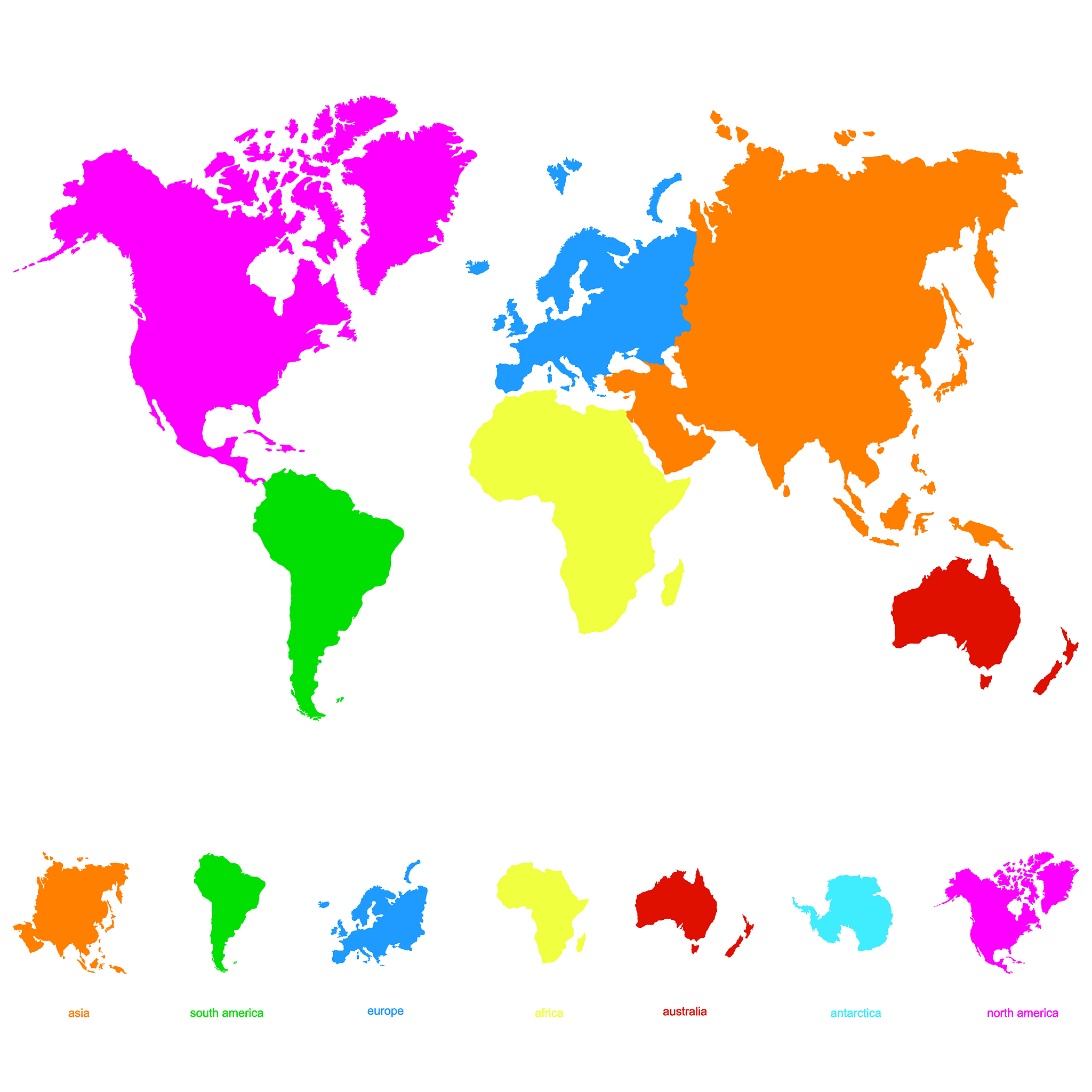 icon with world map and world continents
