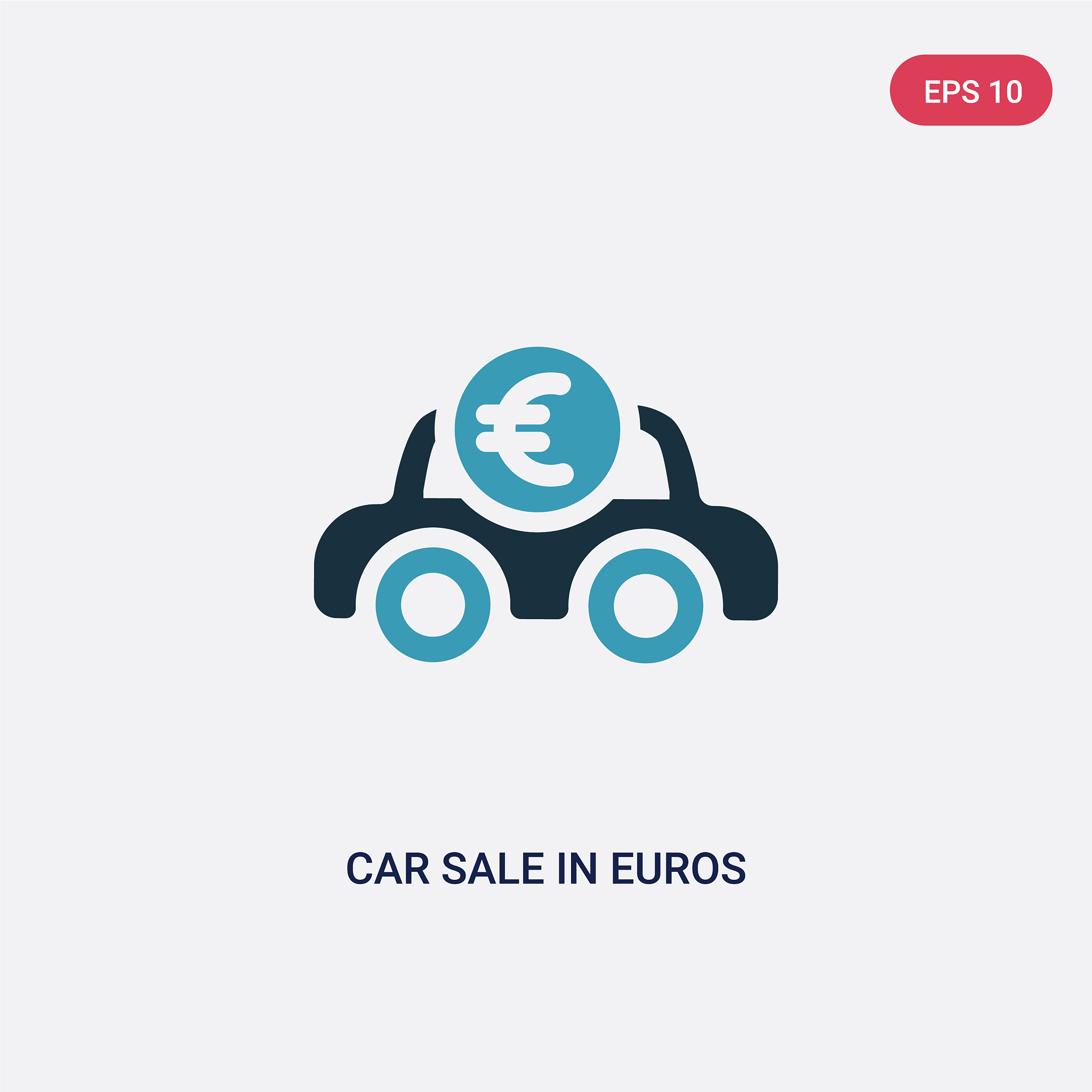 two color car sale in euros icon from mechanicons