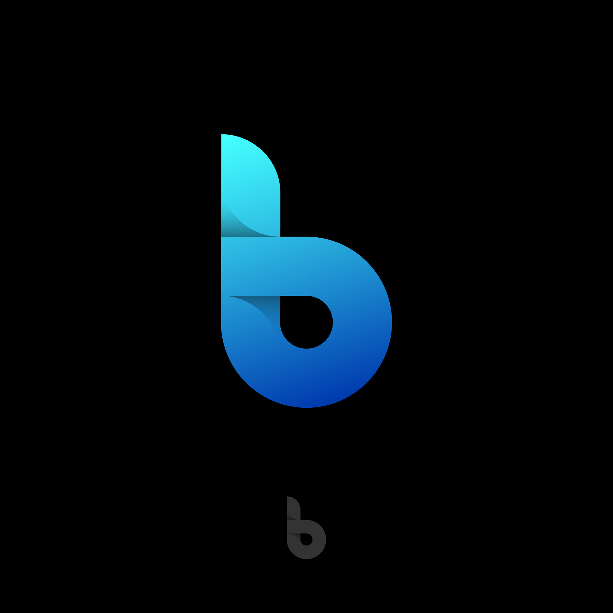 b letter blue monogram ribbon web network