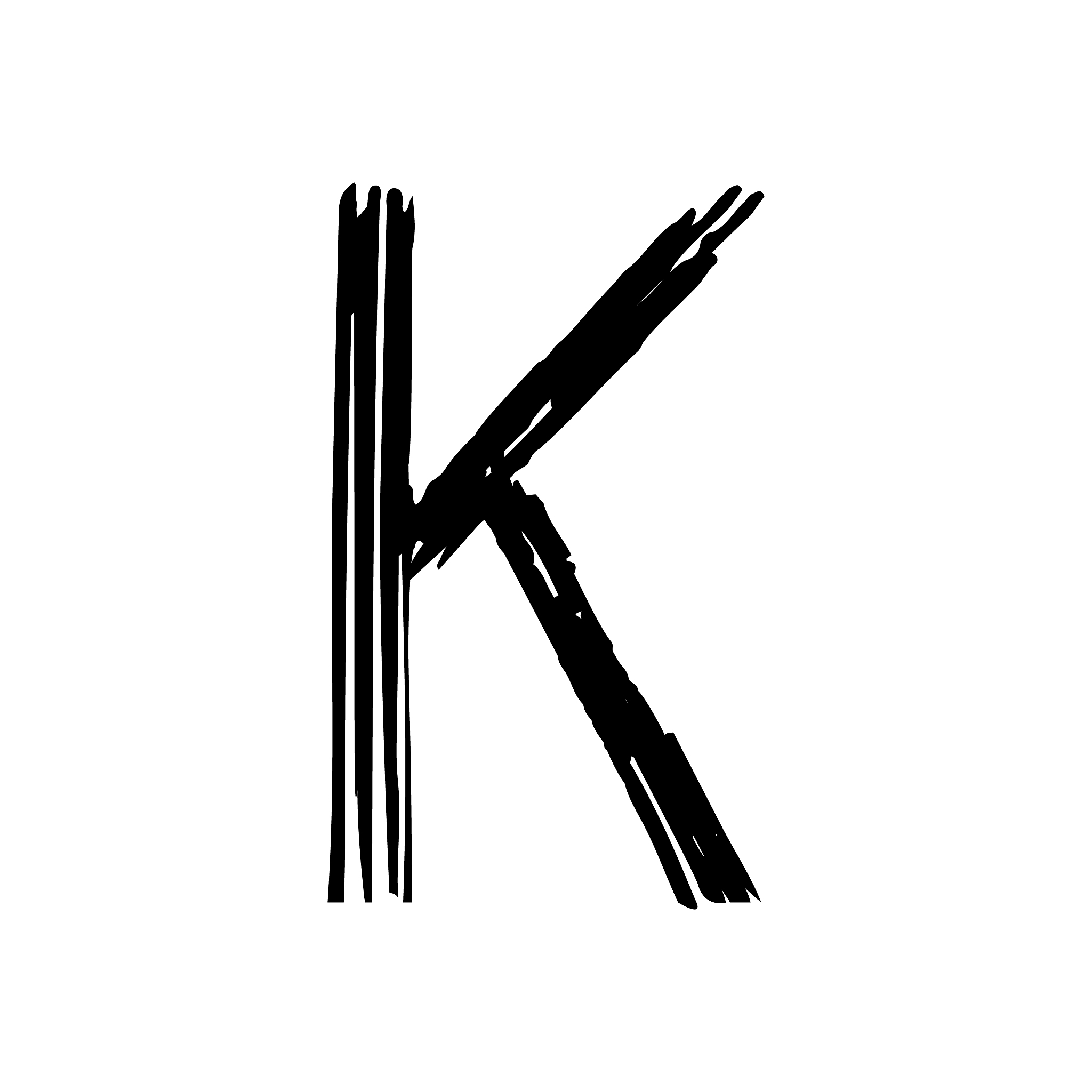 capital letter k painted by brush