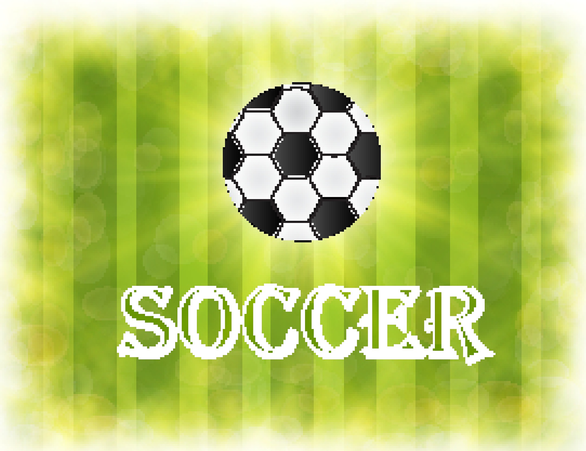 soccer ball on green background poster design with place for tex