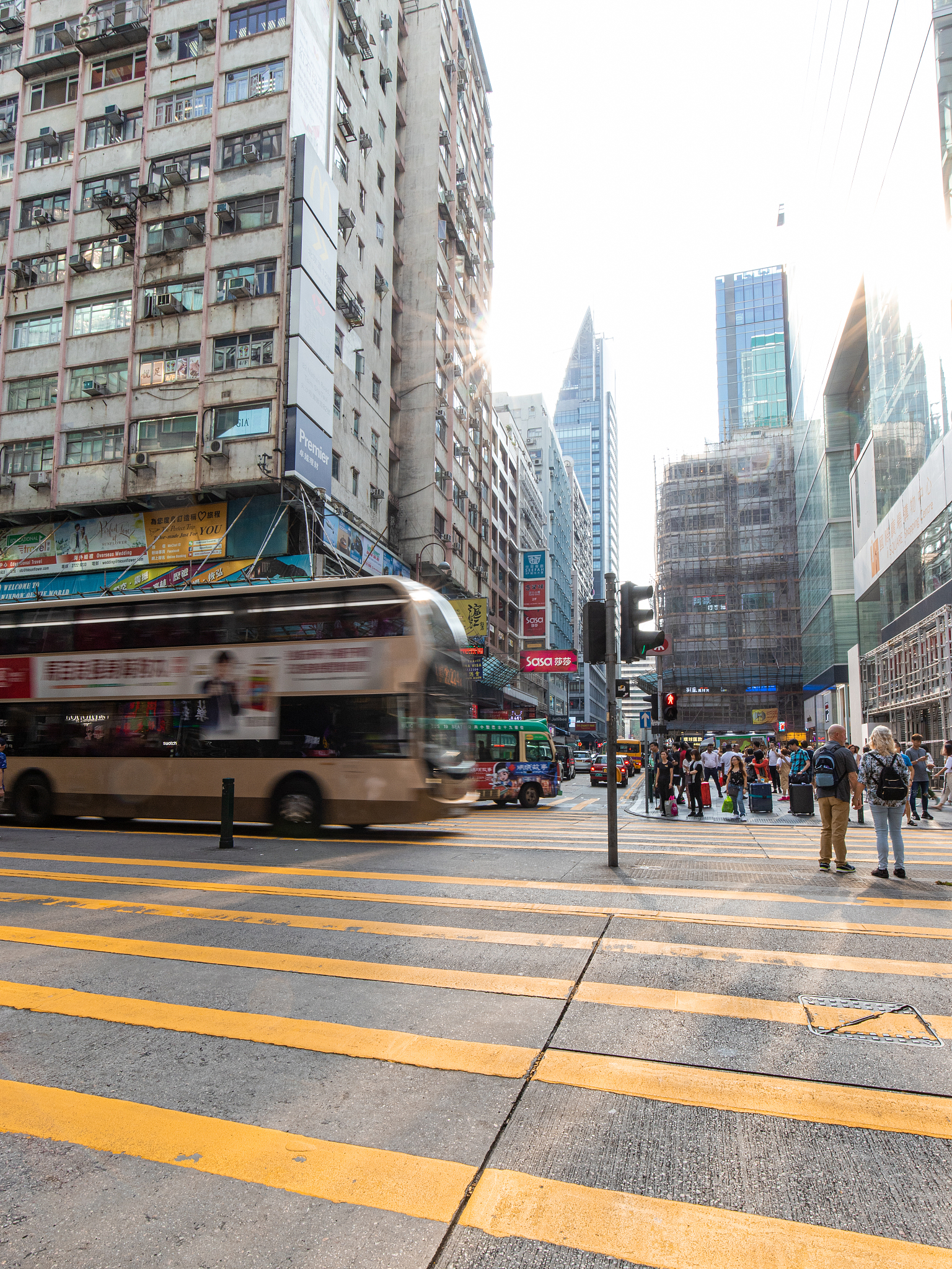 bus driving through
