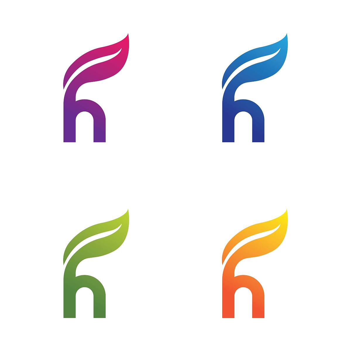 <strong>h</strong>字母与叶图标集