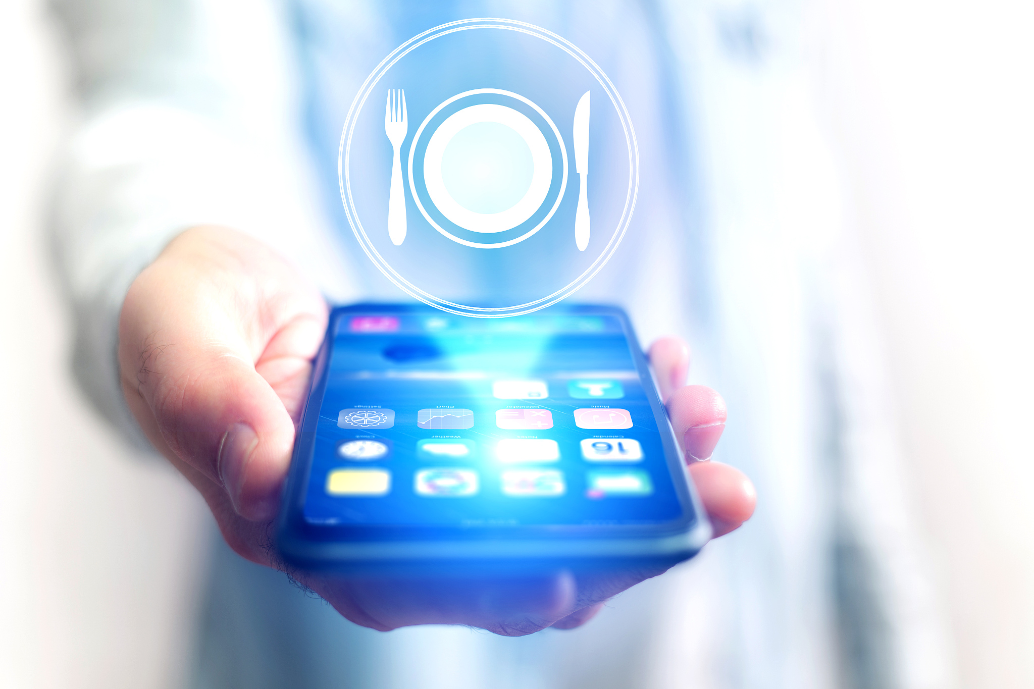 concept of ordering online food with internet application - tech