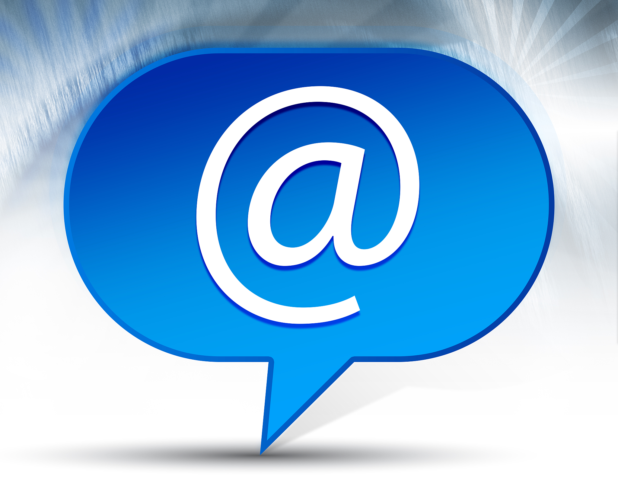 email address icon blue bubble background