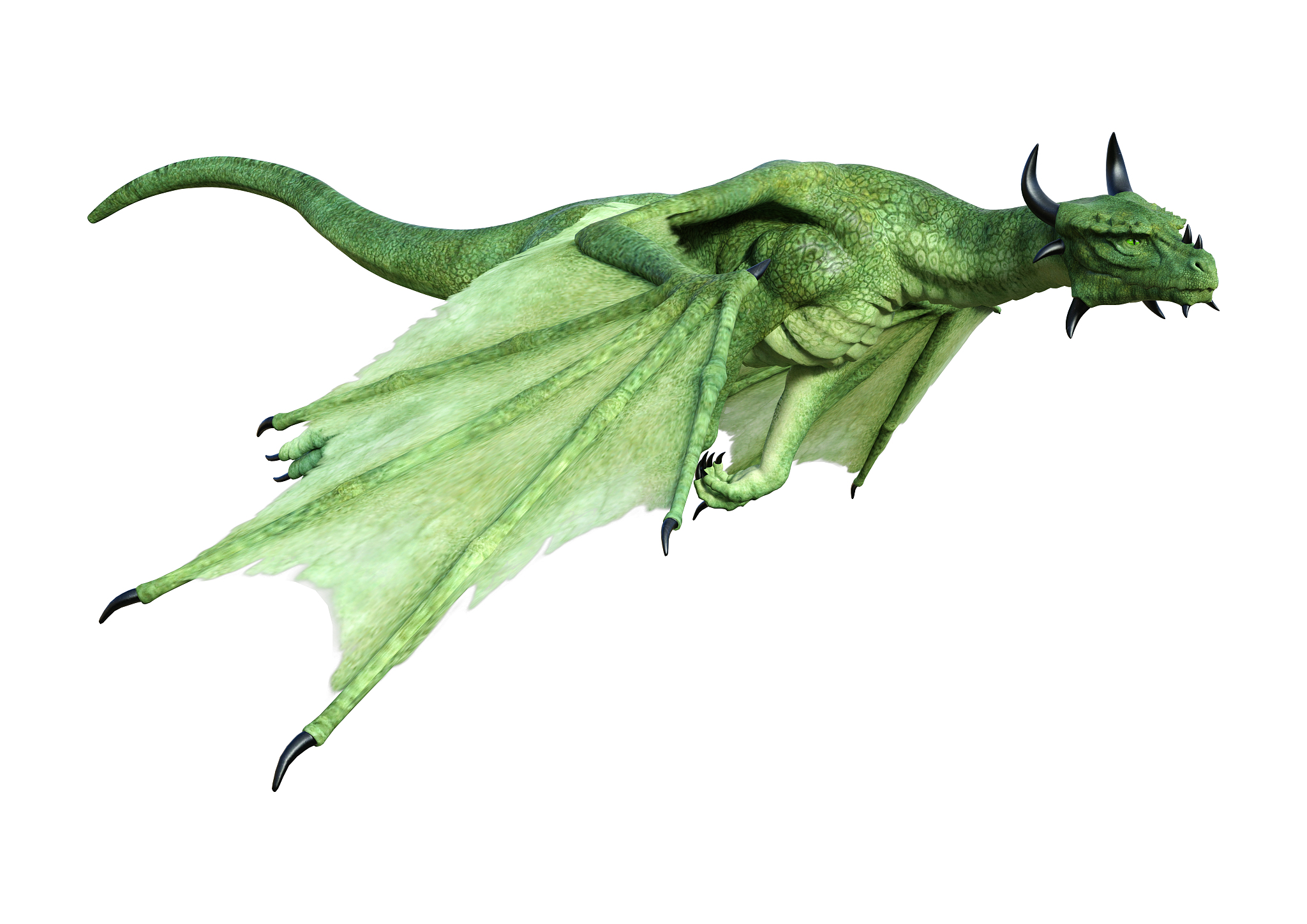3d illustration fantasy dragon on white