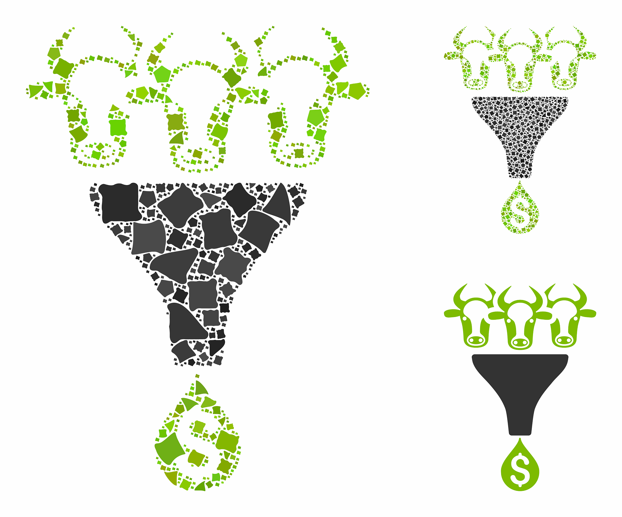 cattle profit funnel composition icon joggly