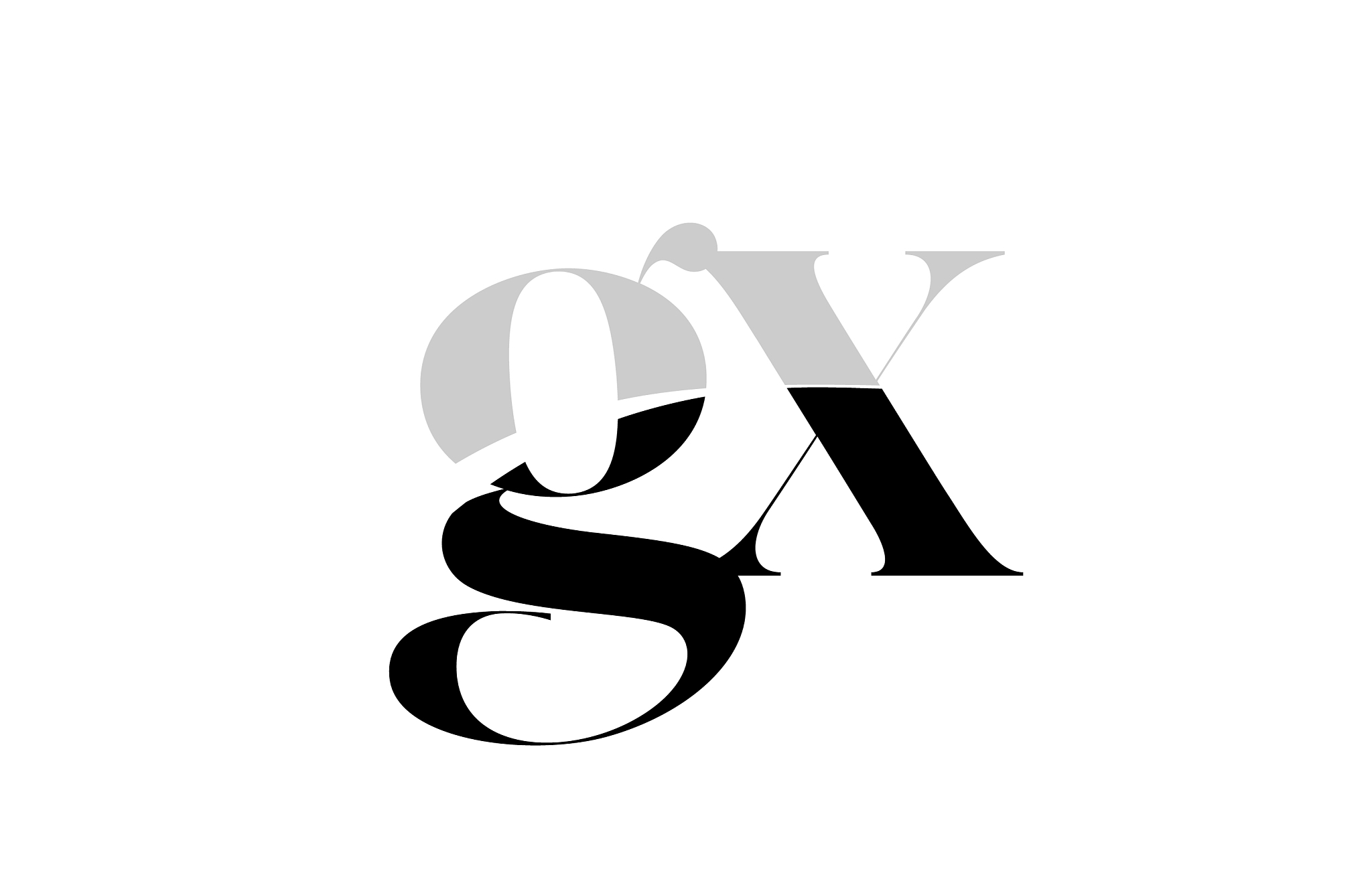 alphabet letter gx g x black and white logo icon
