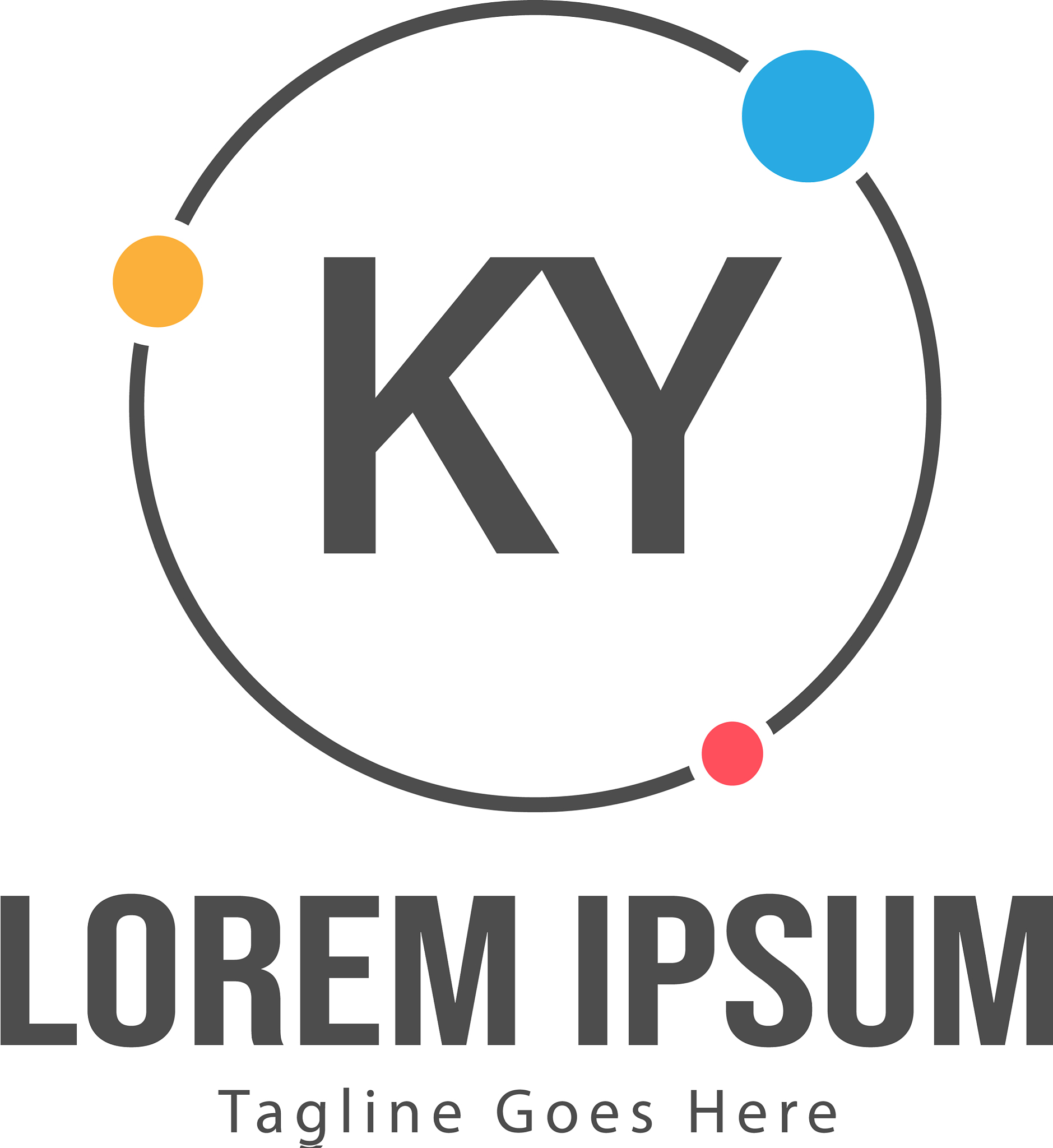 initial ky logo template with modern frame
