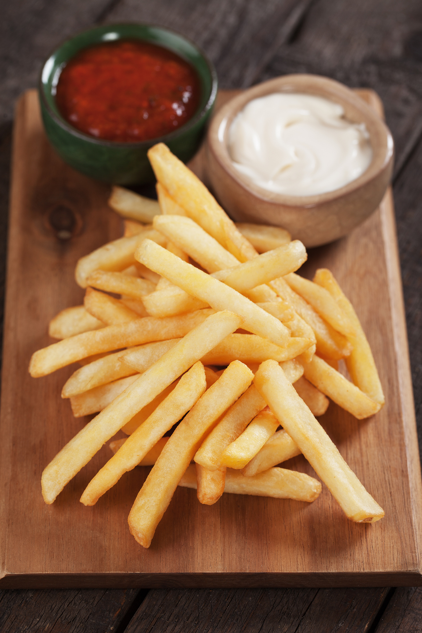 french fries with ketchup and mayo