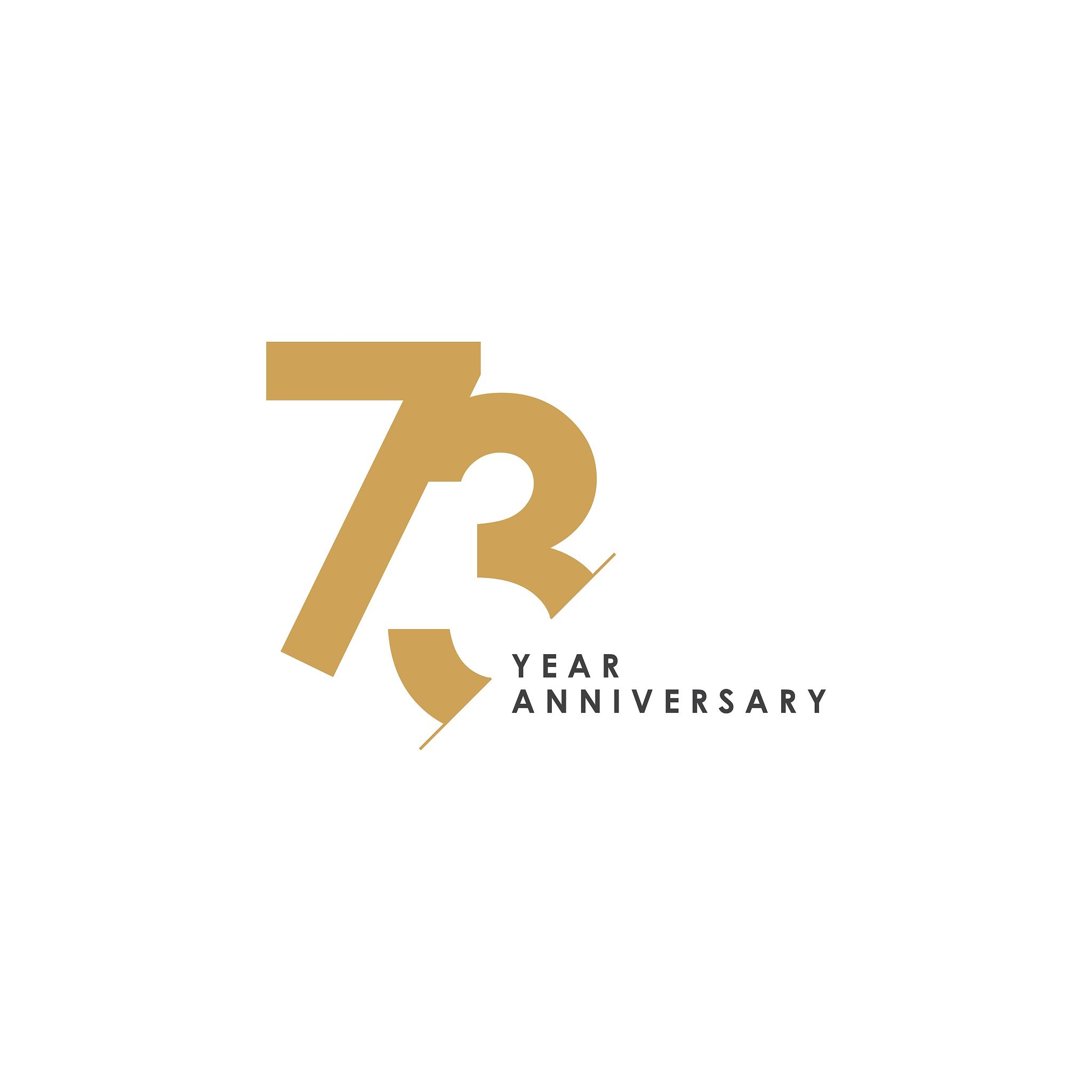 73 year anniversary vector template design illustration