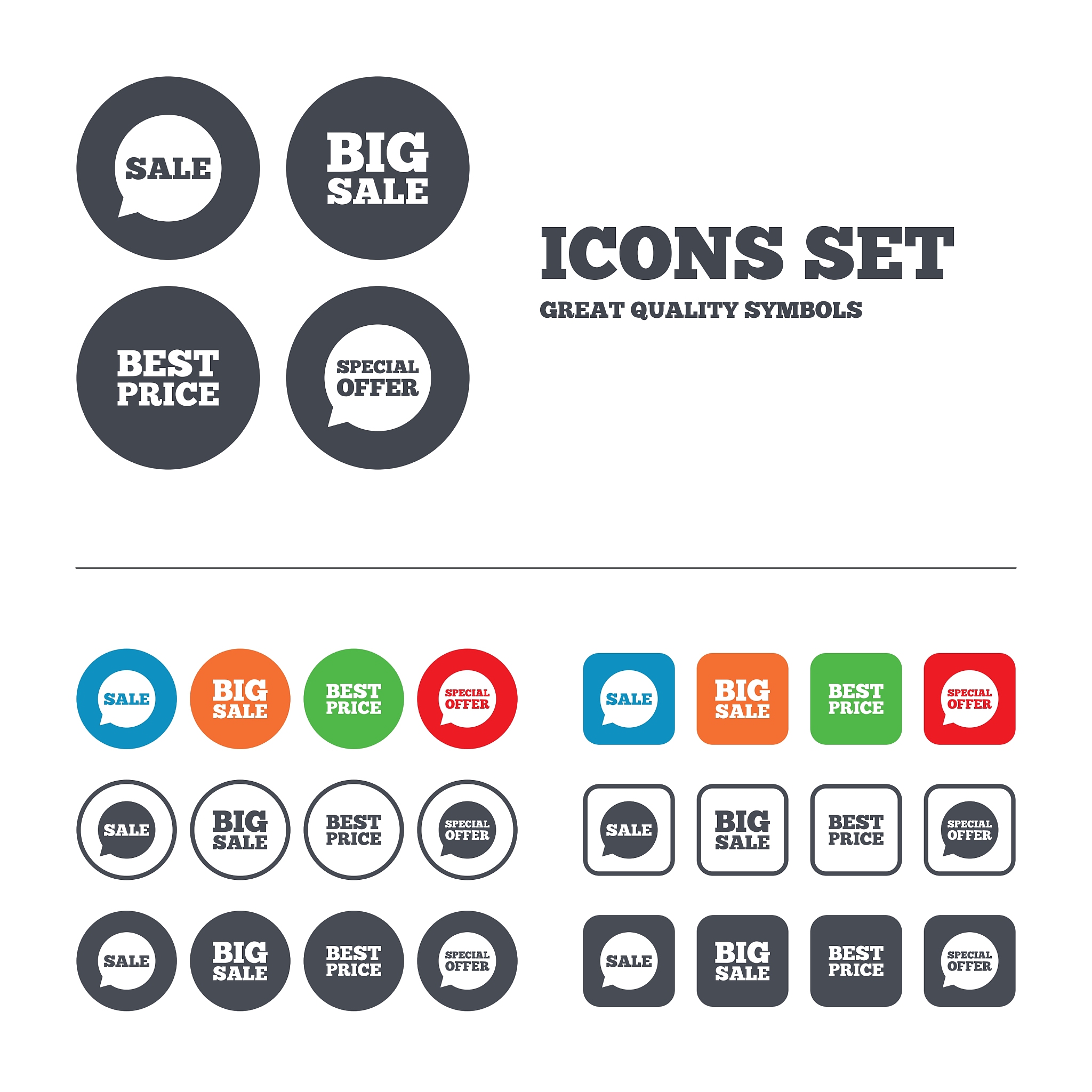 sale icons special offer speech bubbles symbols