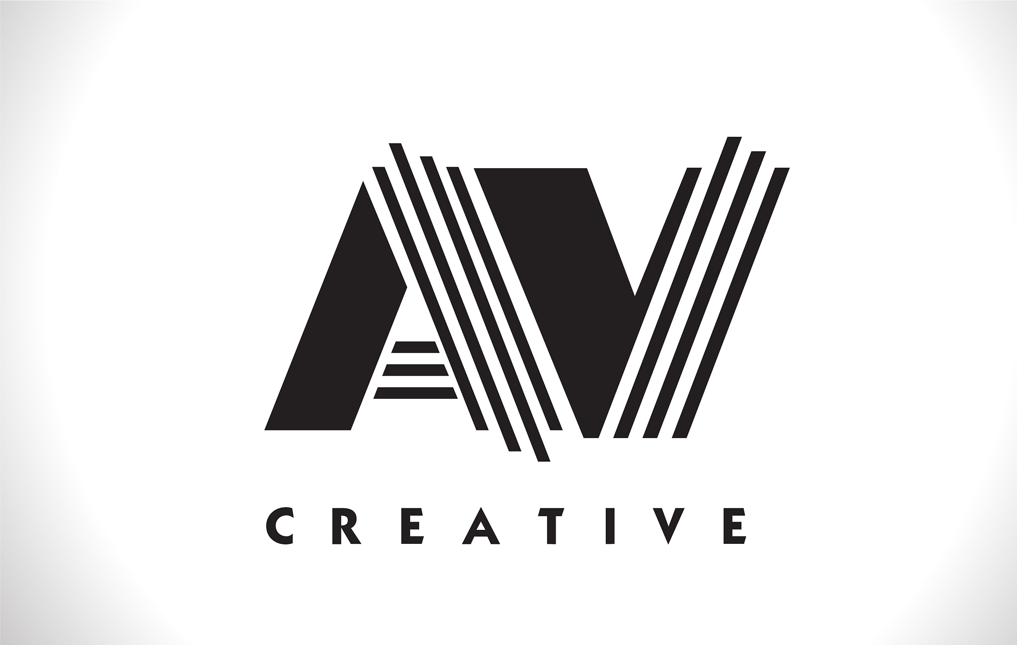 av logo letter with black lines design line letter