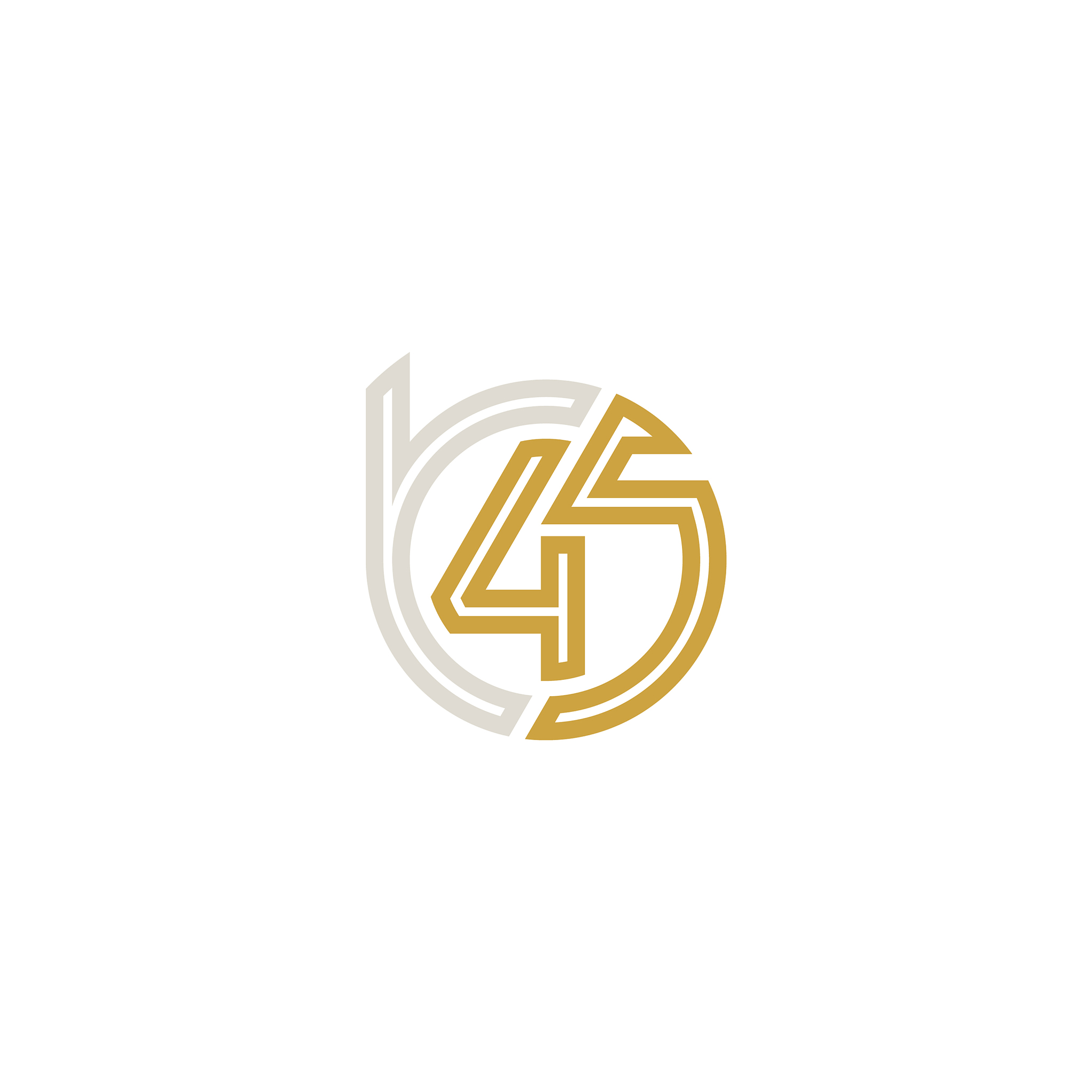 initial letter b45 logo design unique