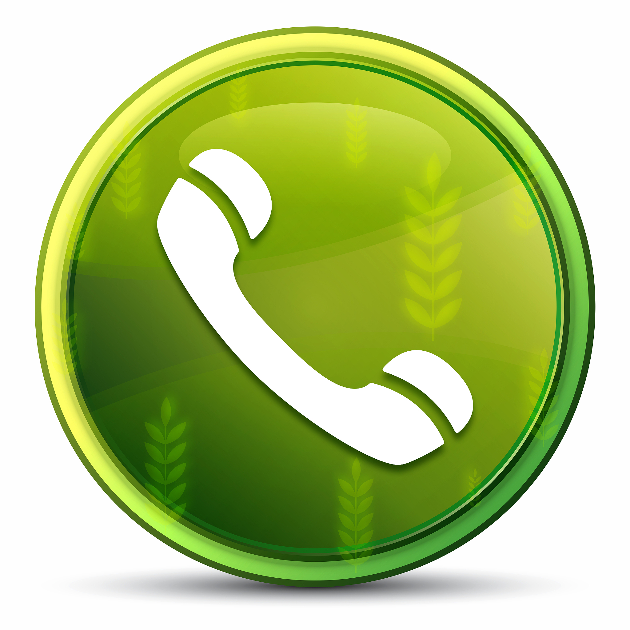phone icon spring bright natural green round button illustration