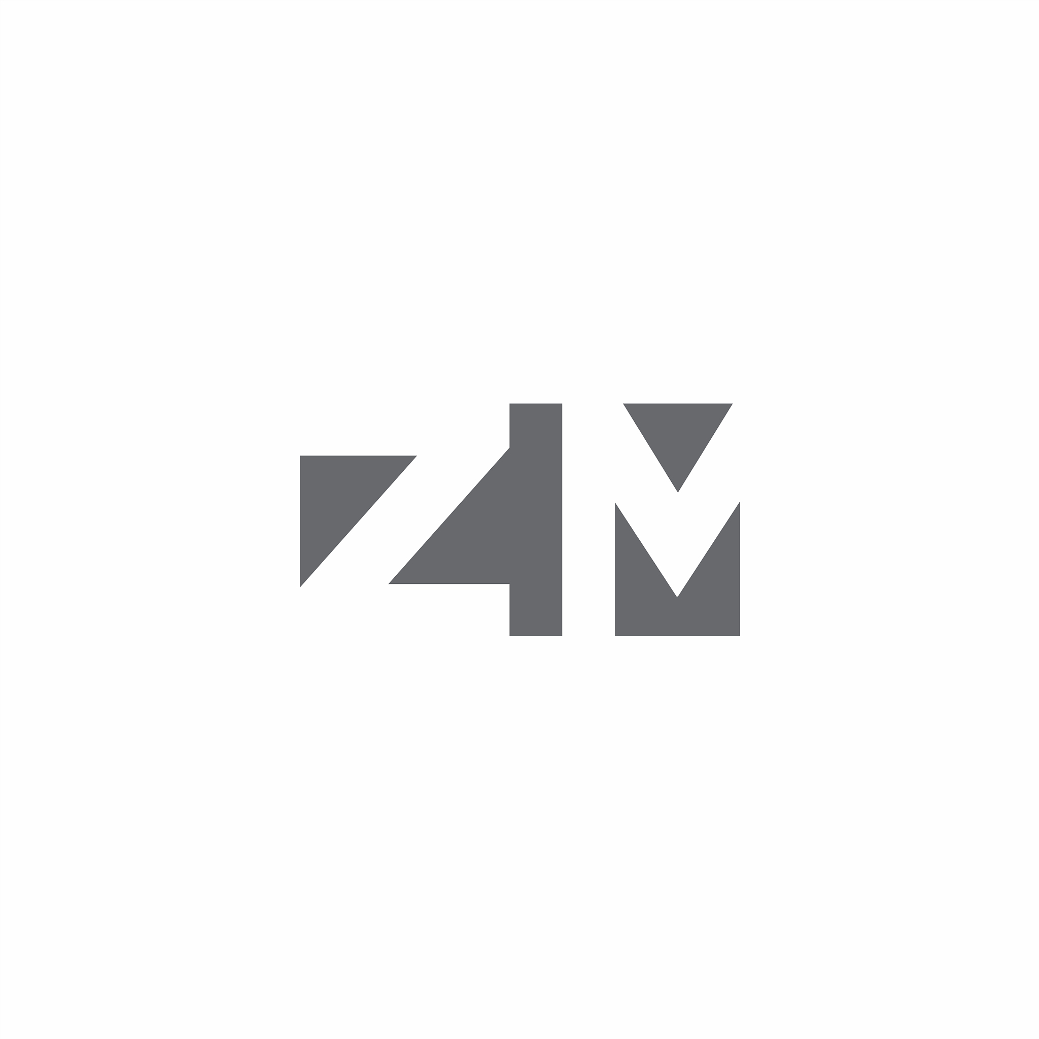 zm logo monogram with negative space style design