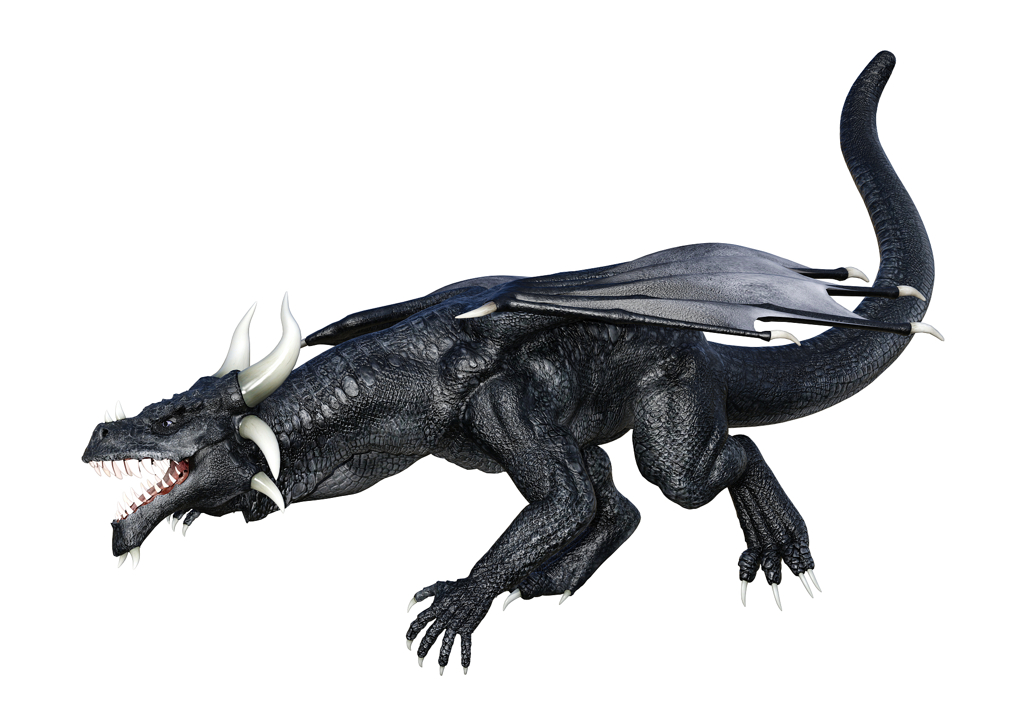 3d illustration fantasy dragon on white