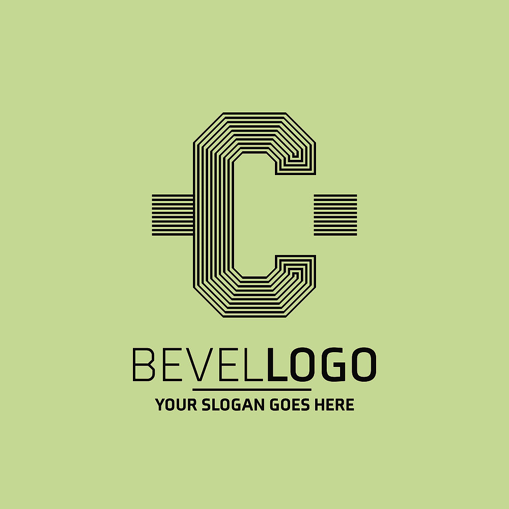 alphabetic logo design with dark background vector