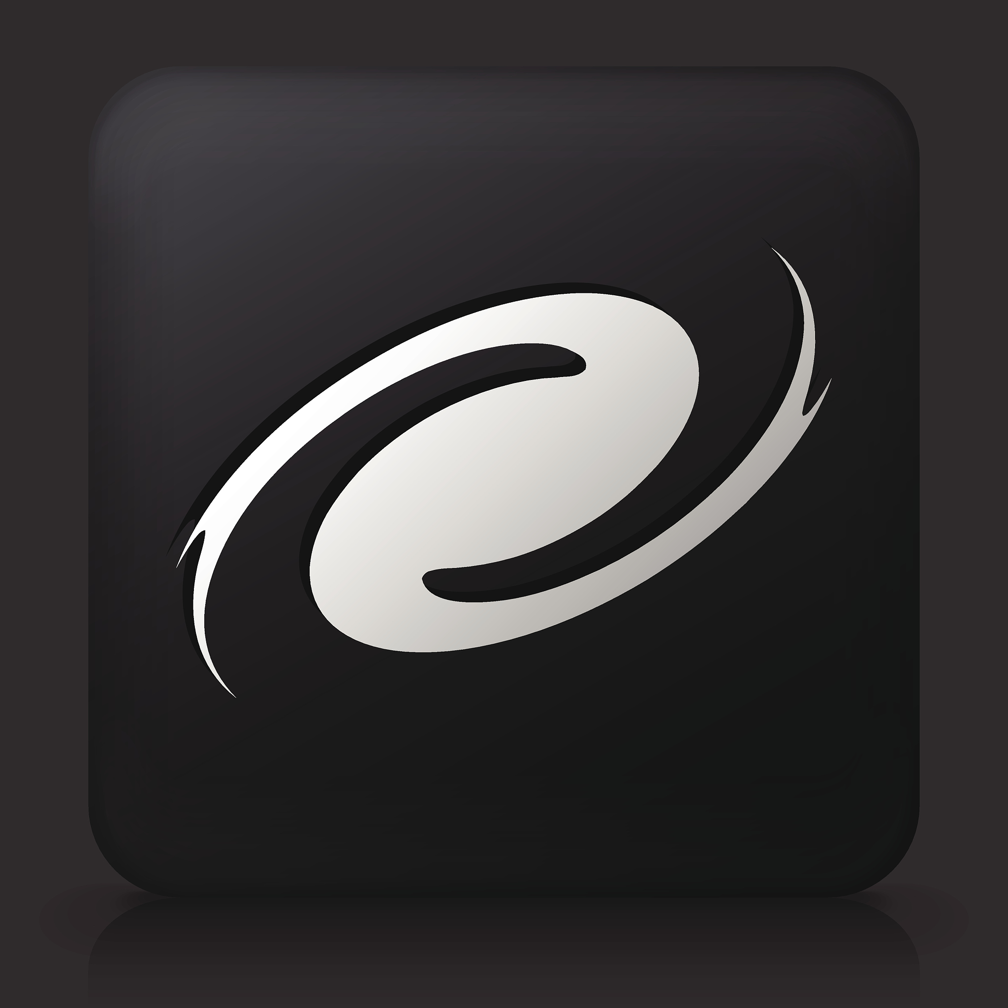 black square button with black hole