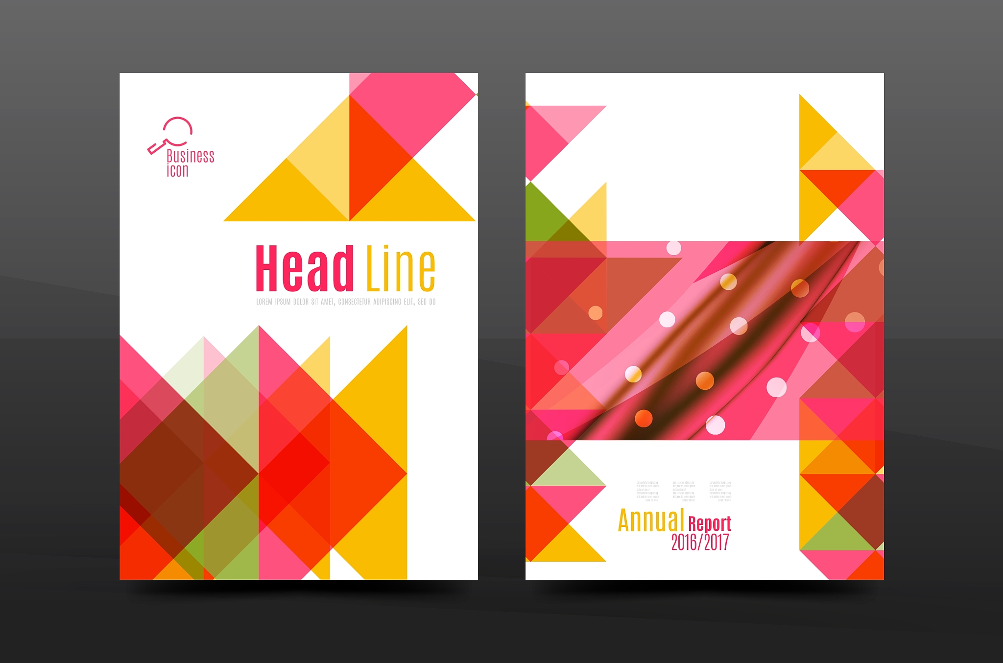 colorful geometry design annual report a4 cover