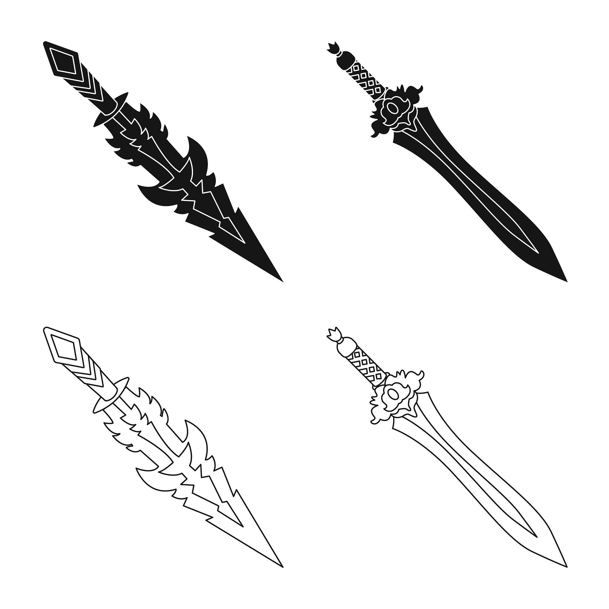 design game and armor symbol set of