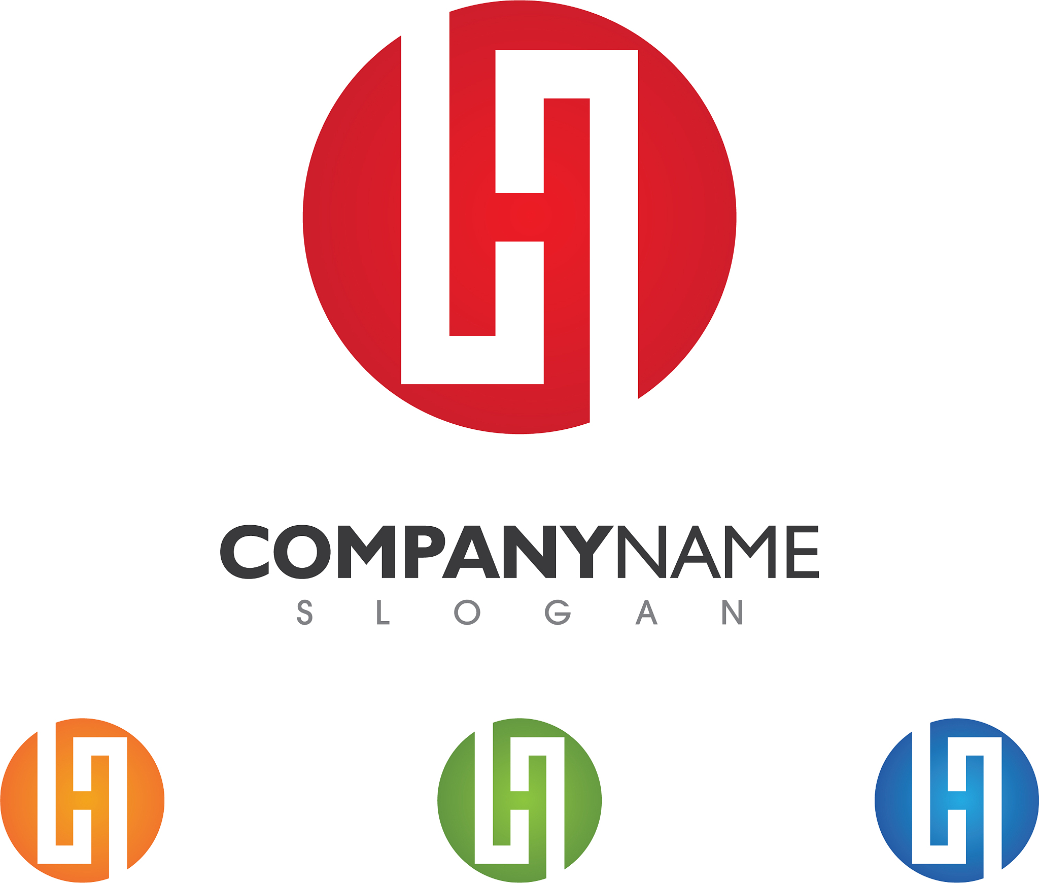 h letter logo template design