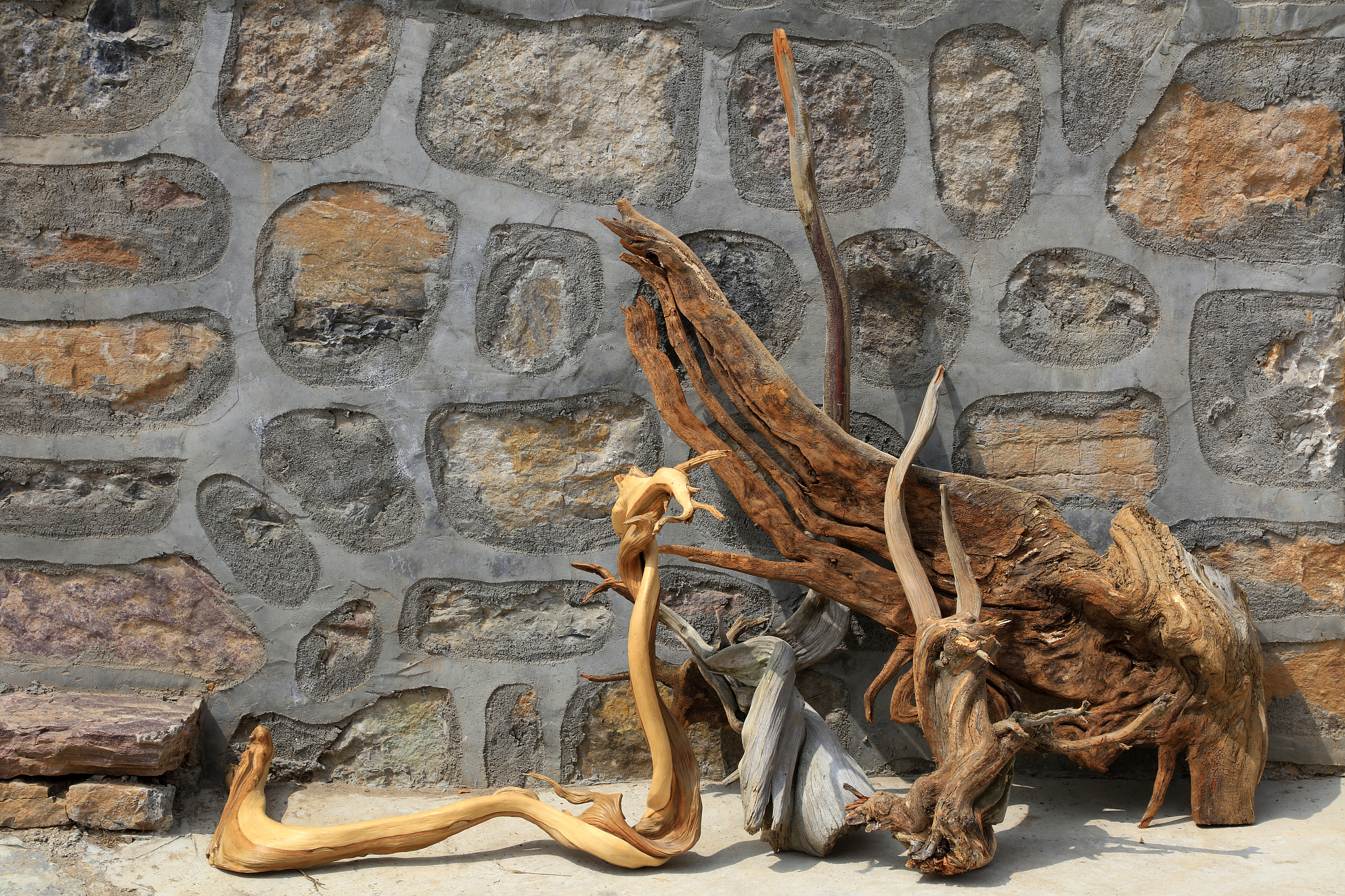 dry roots and stone walls