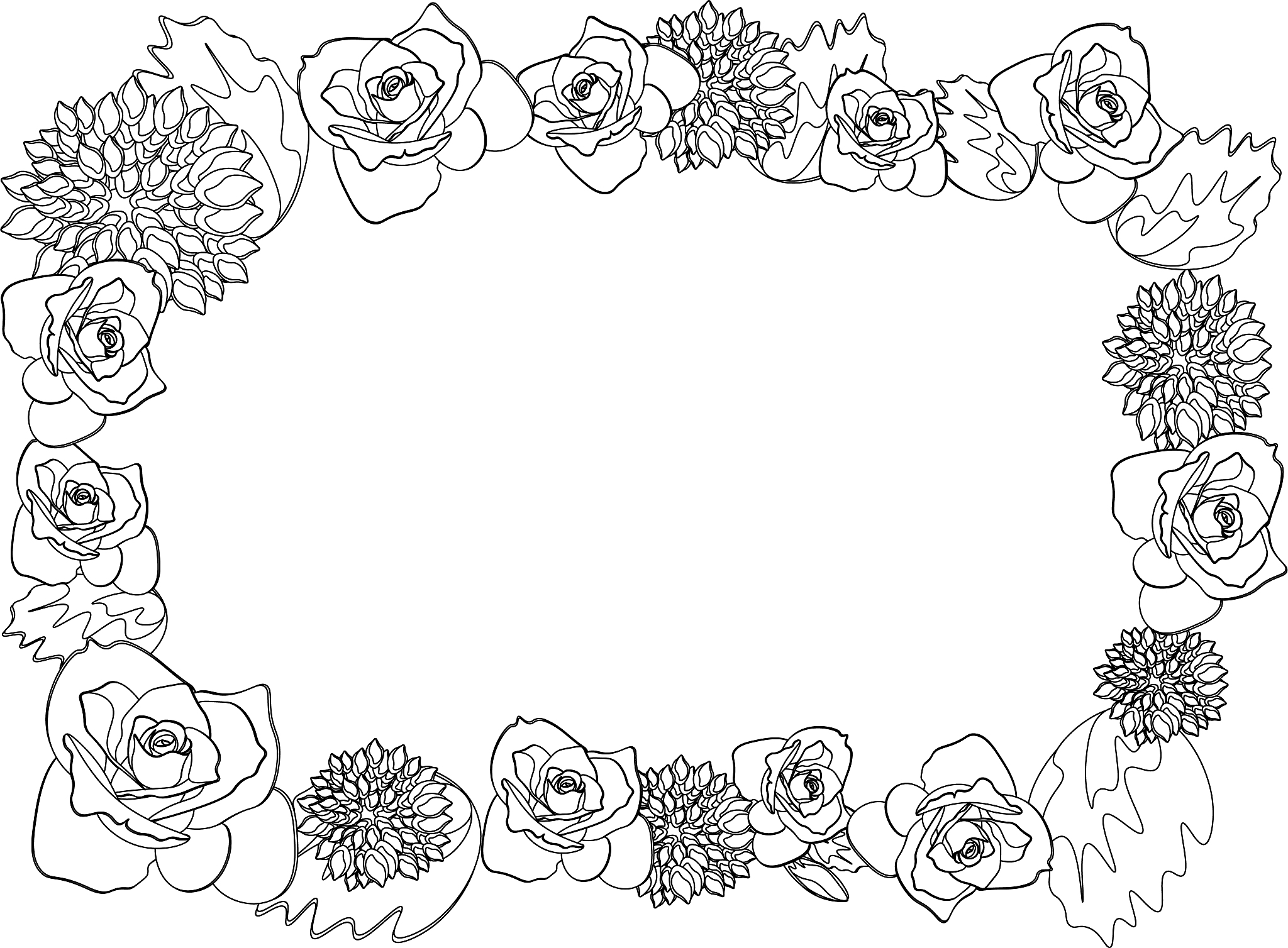 black and white hand drawn square frame made with