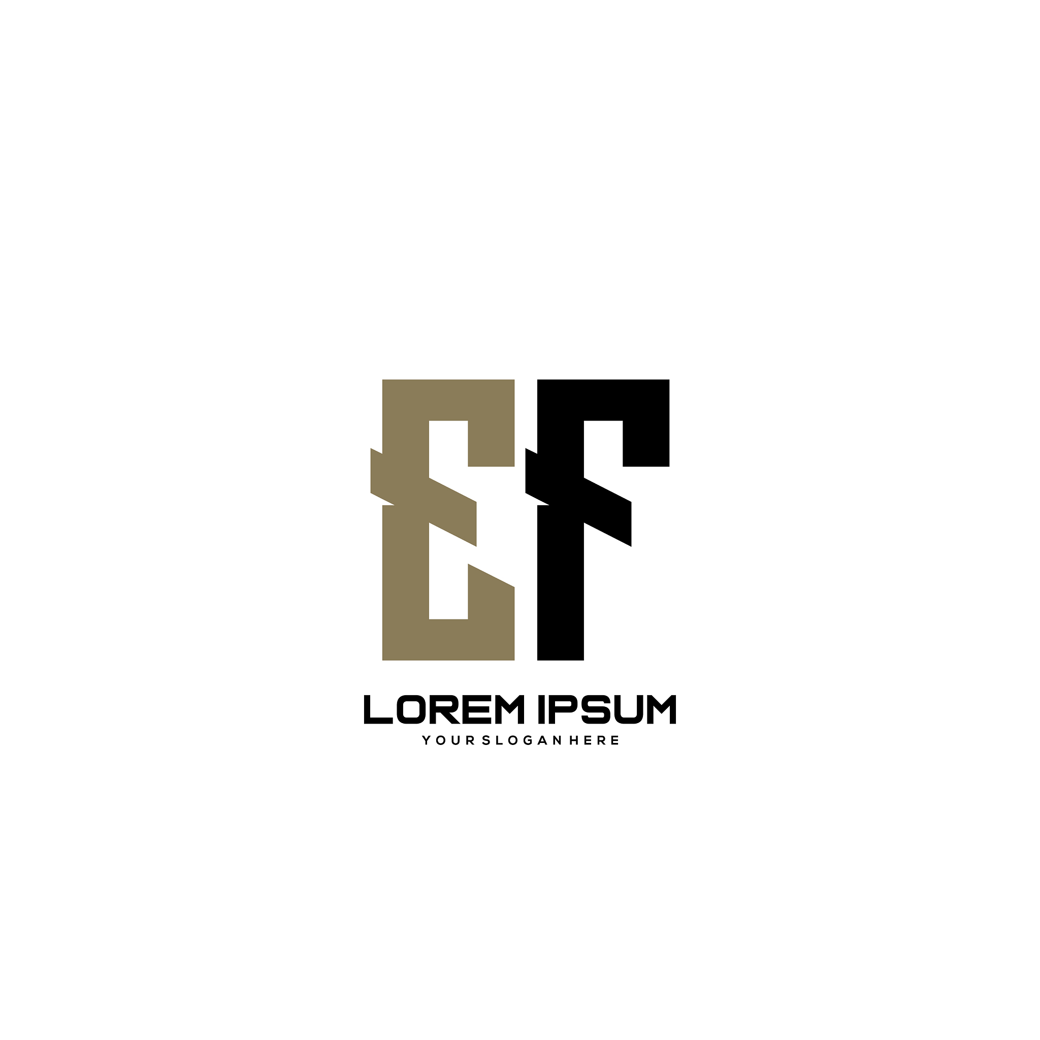 ef initial letter minimalist art logo