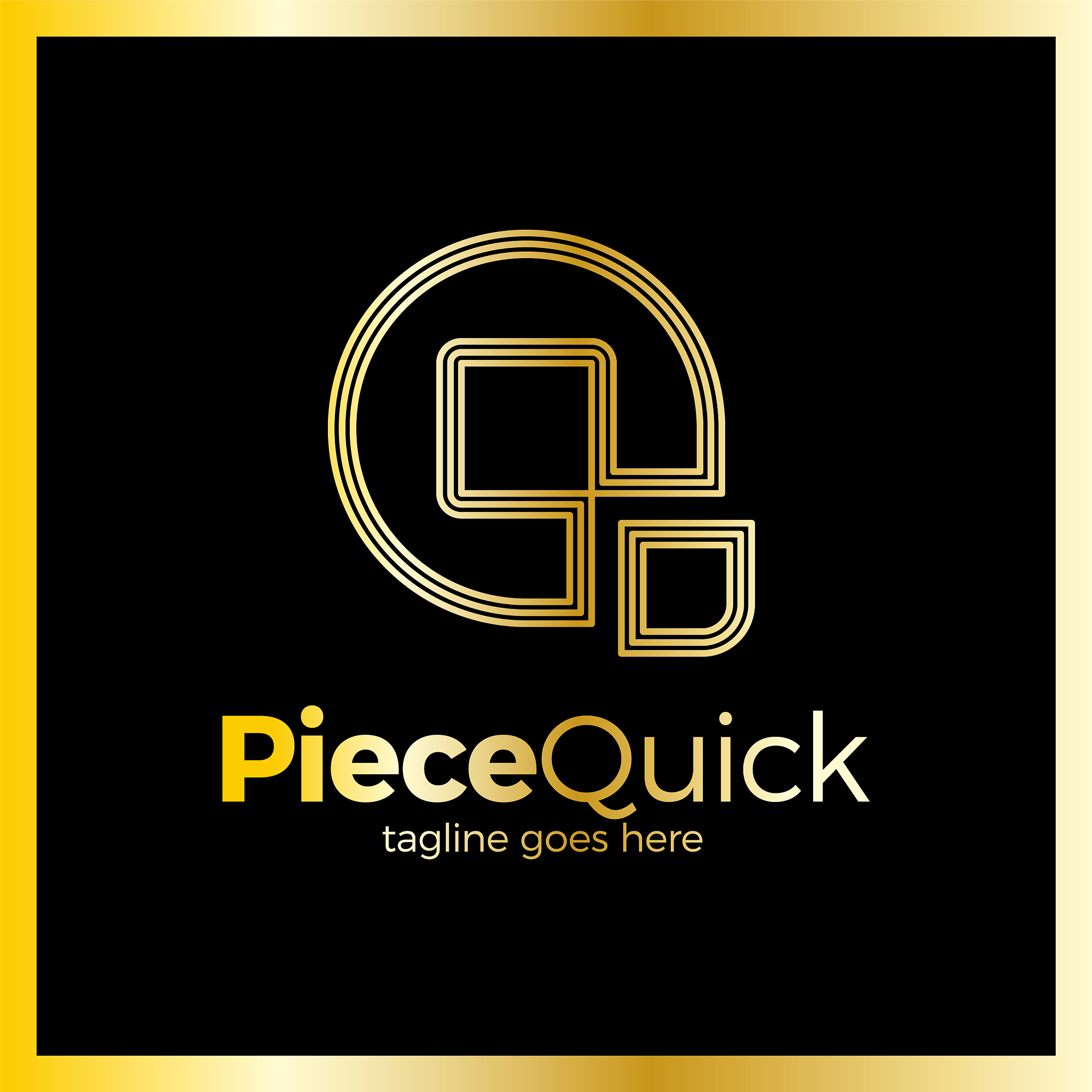 quick piece - letter q logo luxury royal gold