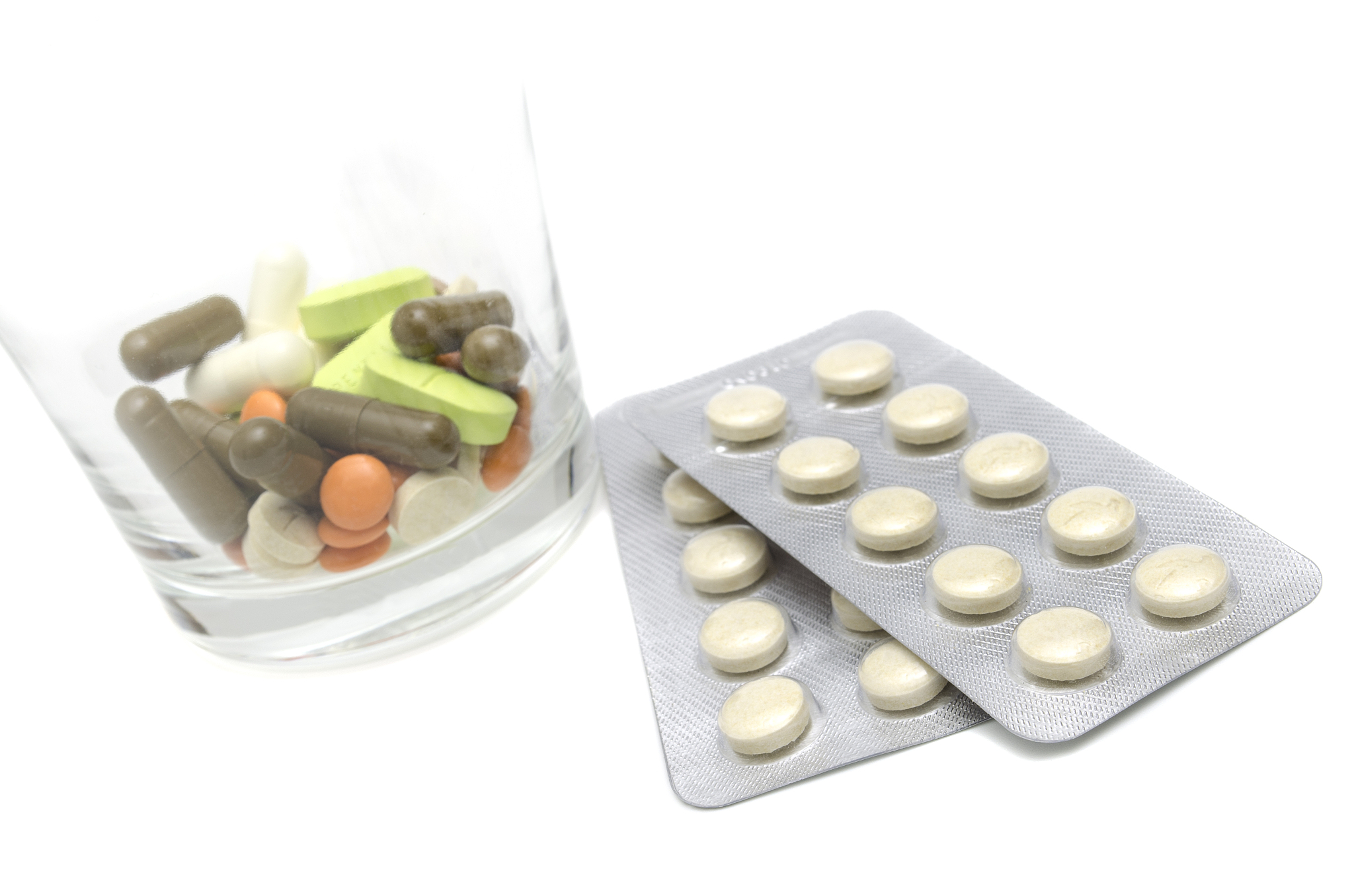 capsules and tablets, a medicine and a transparent glass