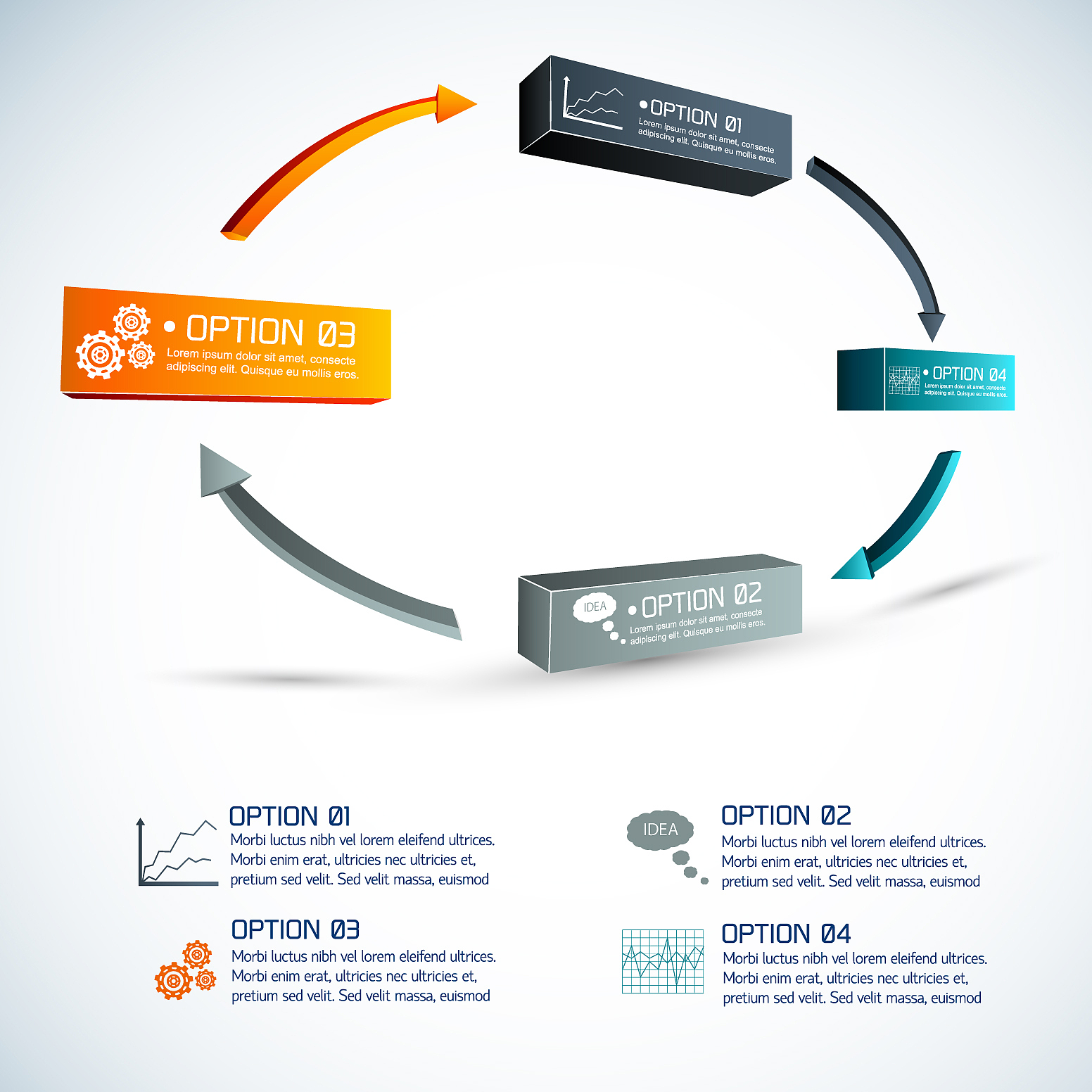 circle of options infographics