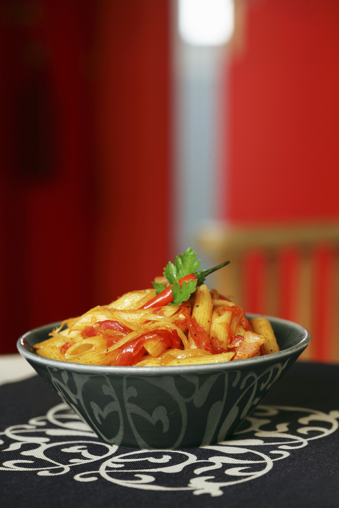 penne with peppers
