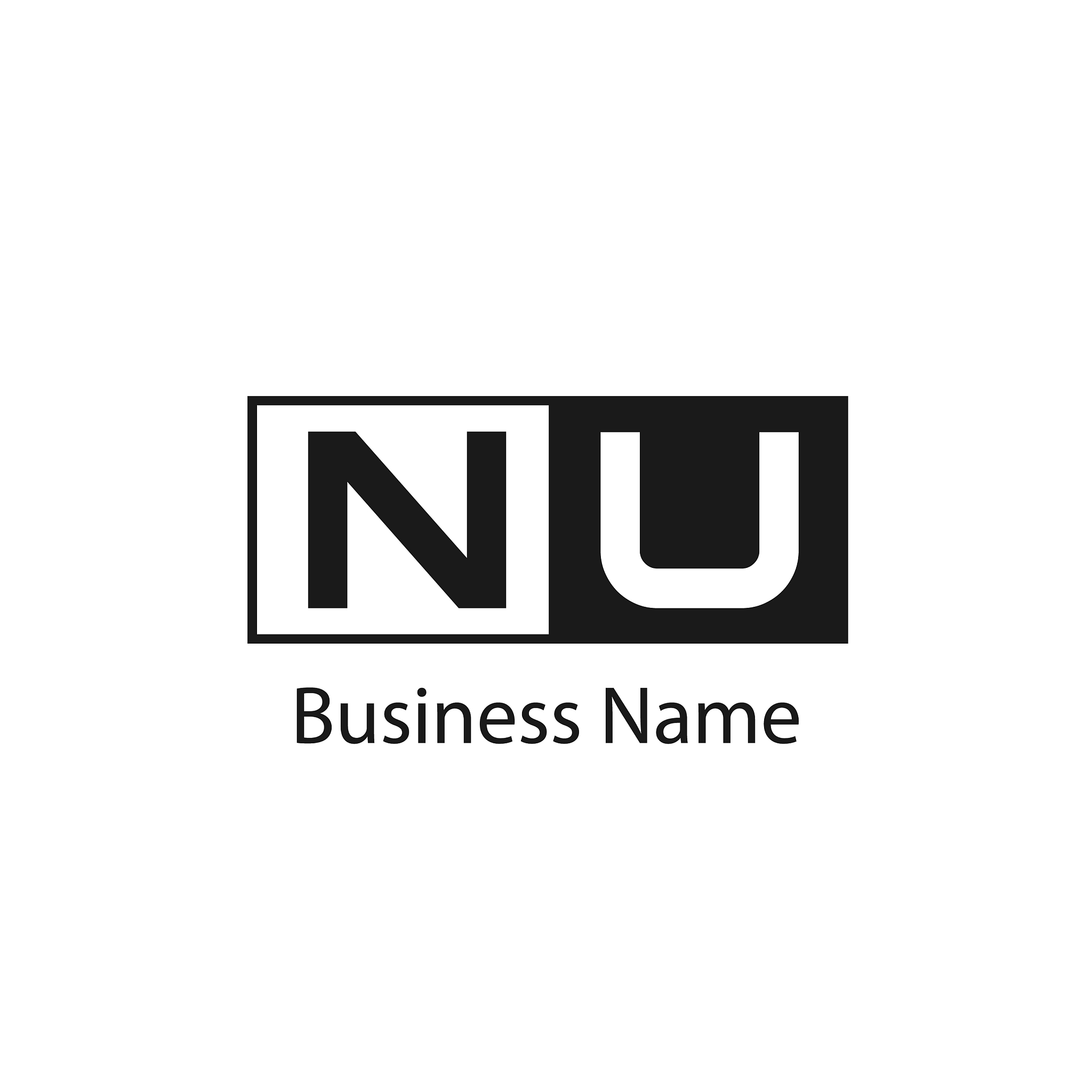 initial letter nu logo template design