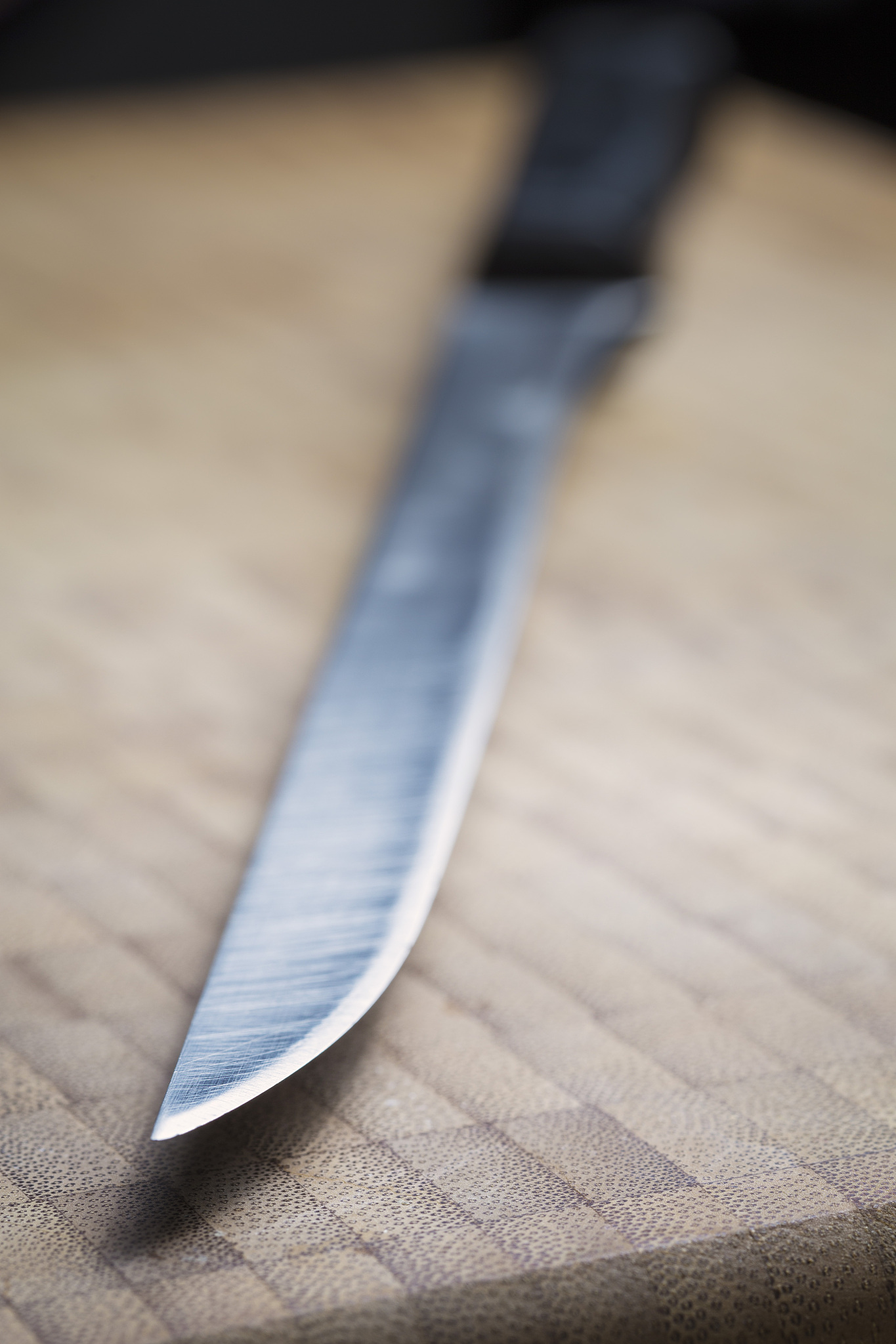black long sharp edge kitchen knife
