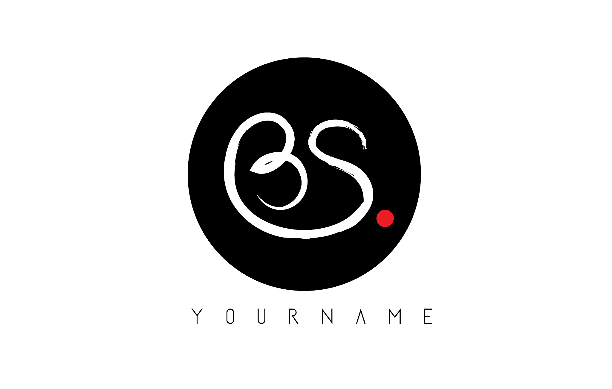 bs handwritten brush letter logo design with