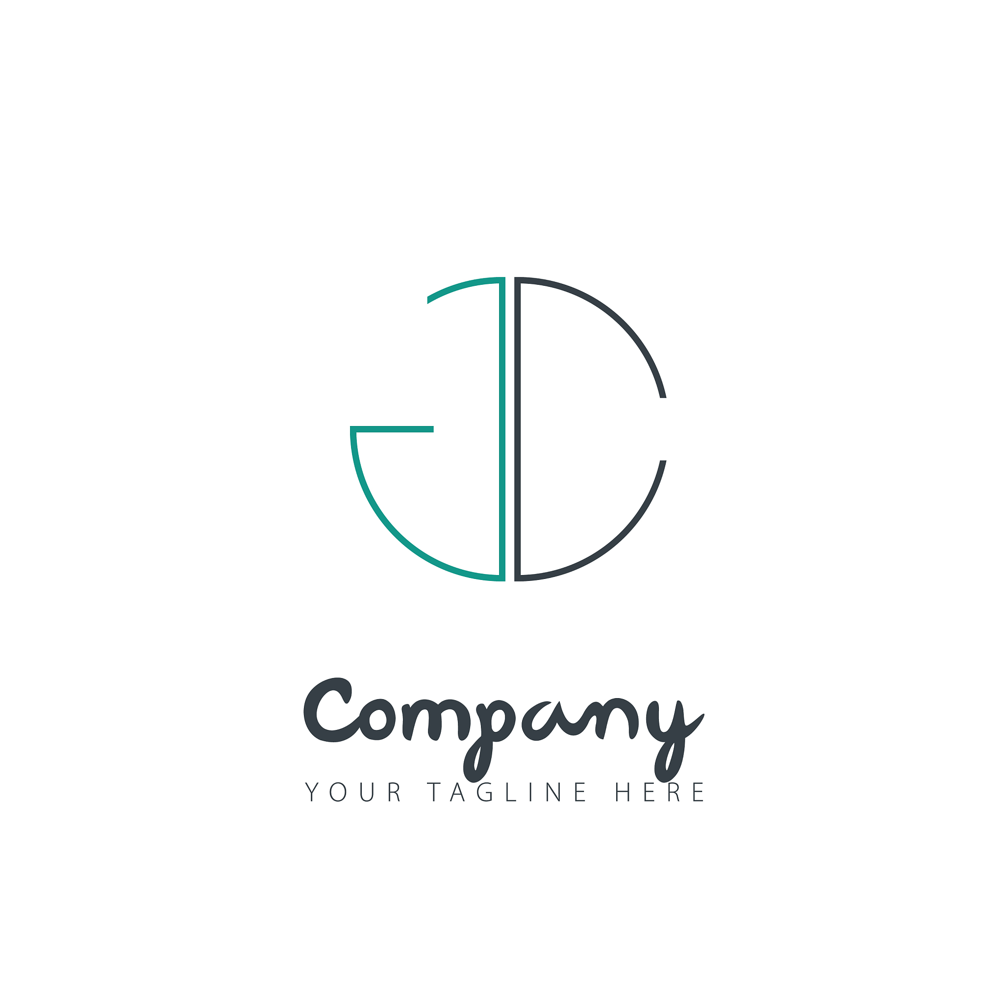 initial letter jc circle design logo