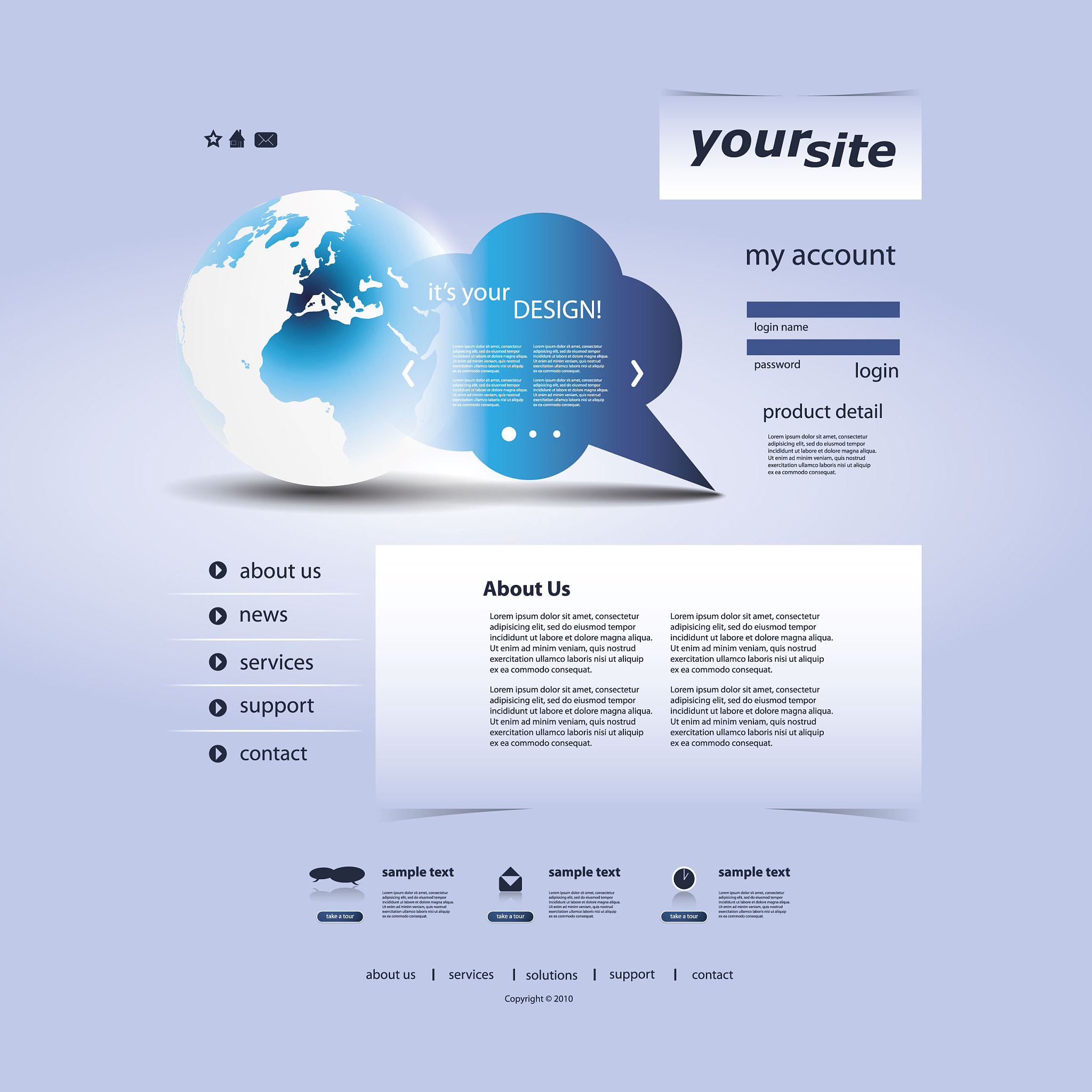 one page website template