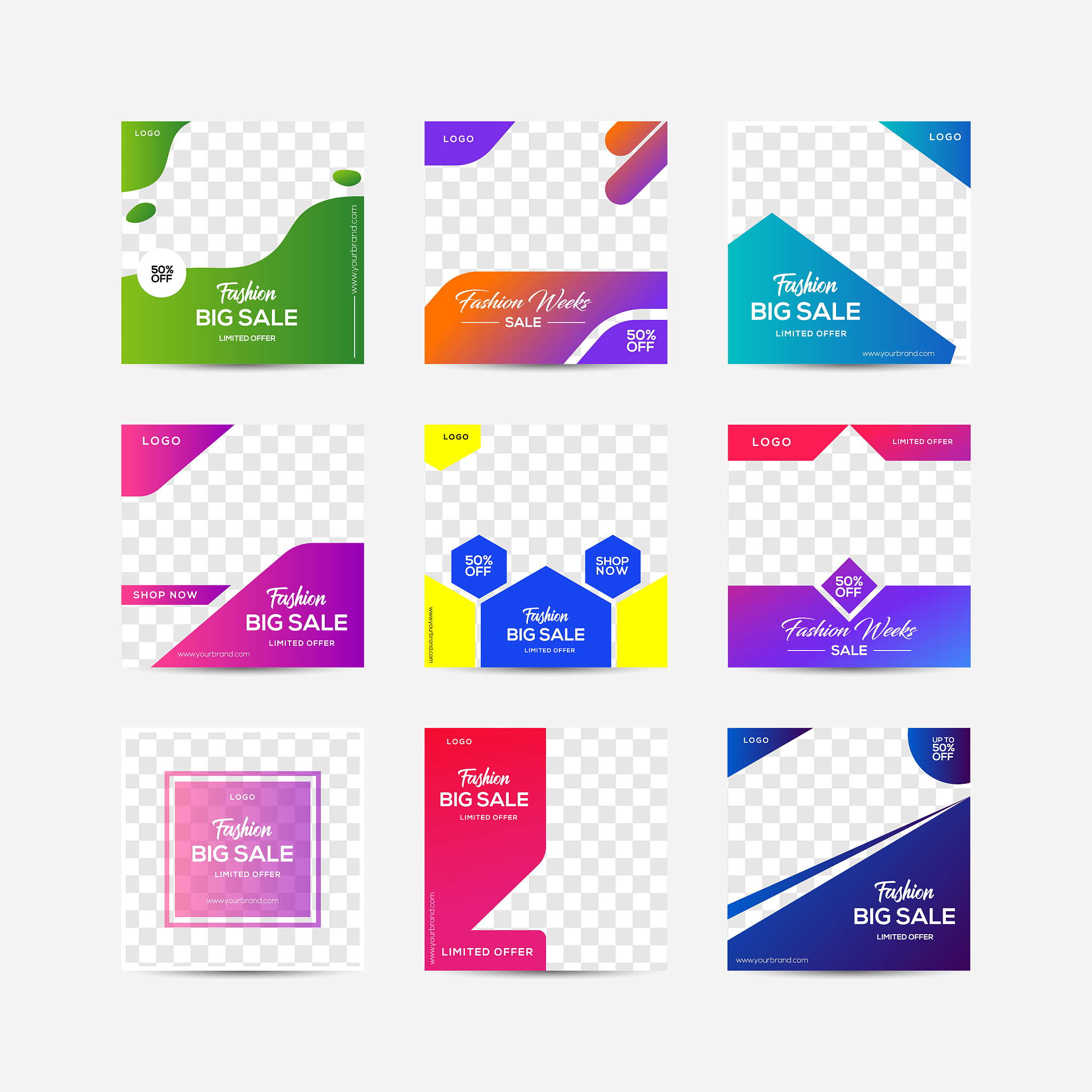 social media template frame