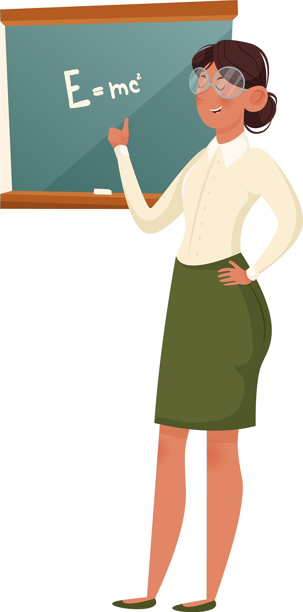 a school teacher in glasses explaining formula