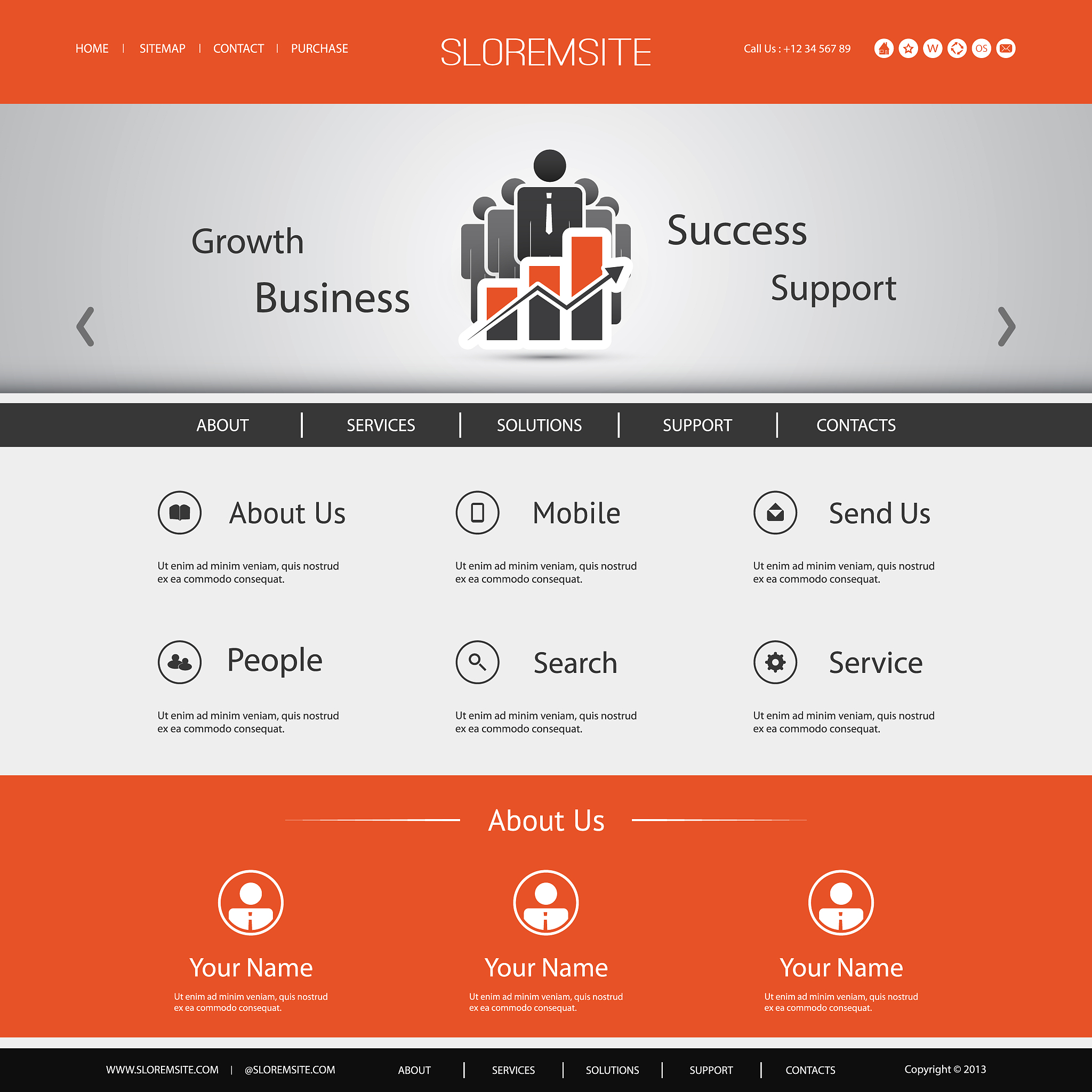one page website template