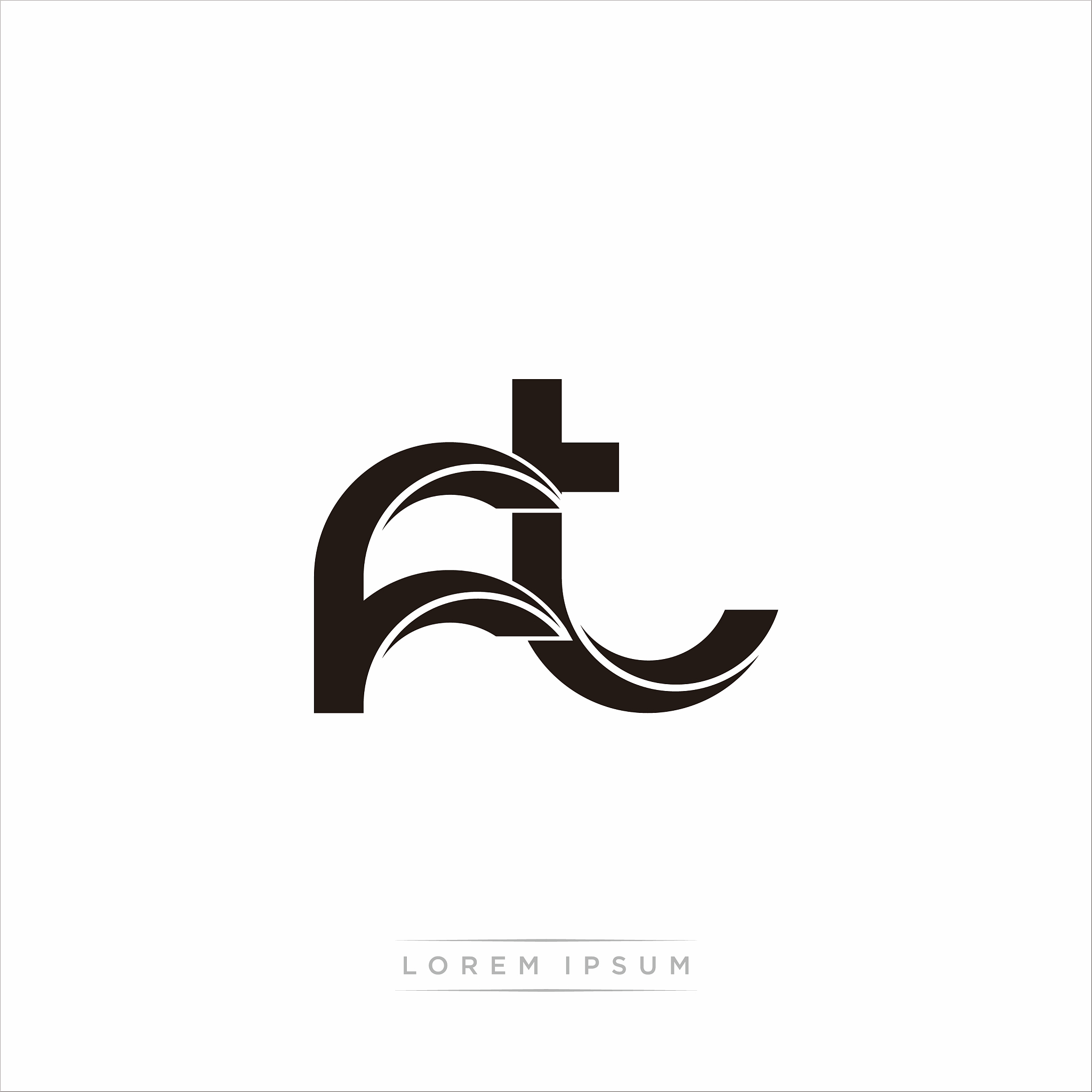 ft initial letter split lowercase modern monogram